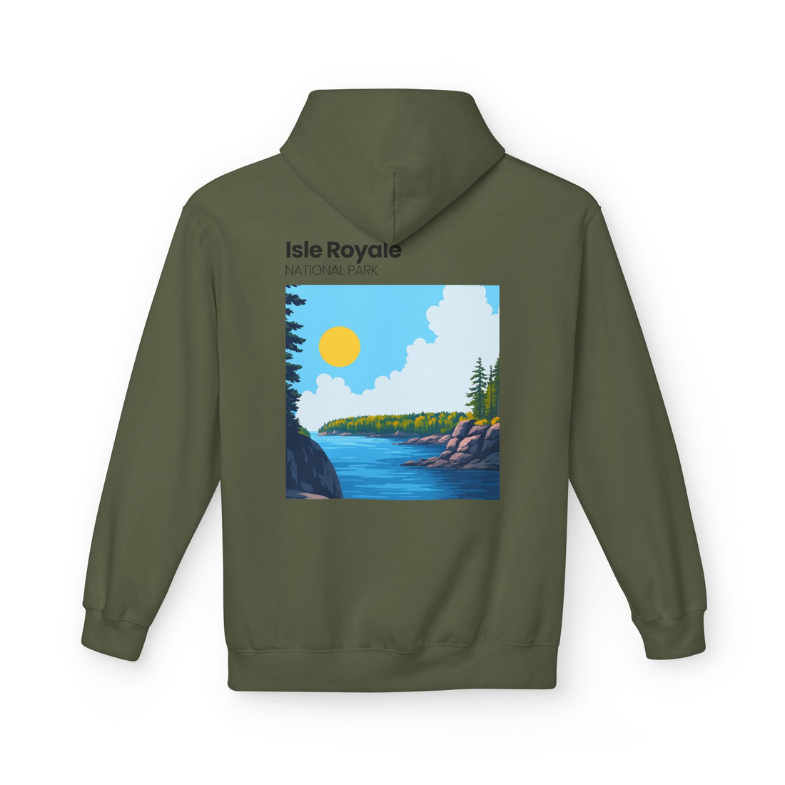 Mountain Sunset Badge Hoodie | Minimal Outdoor Patch Design
