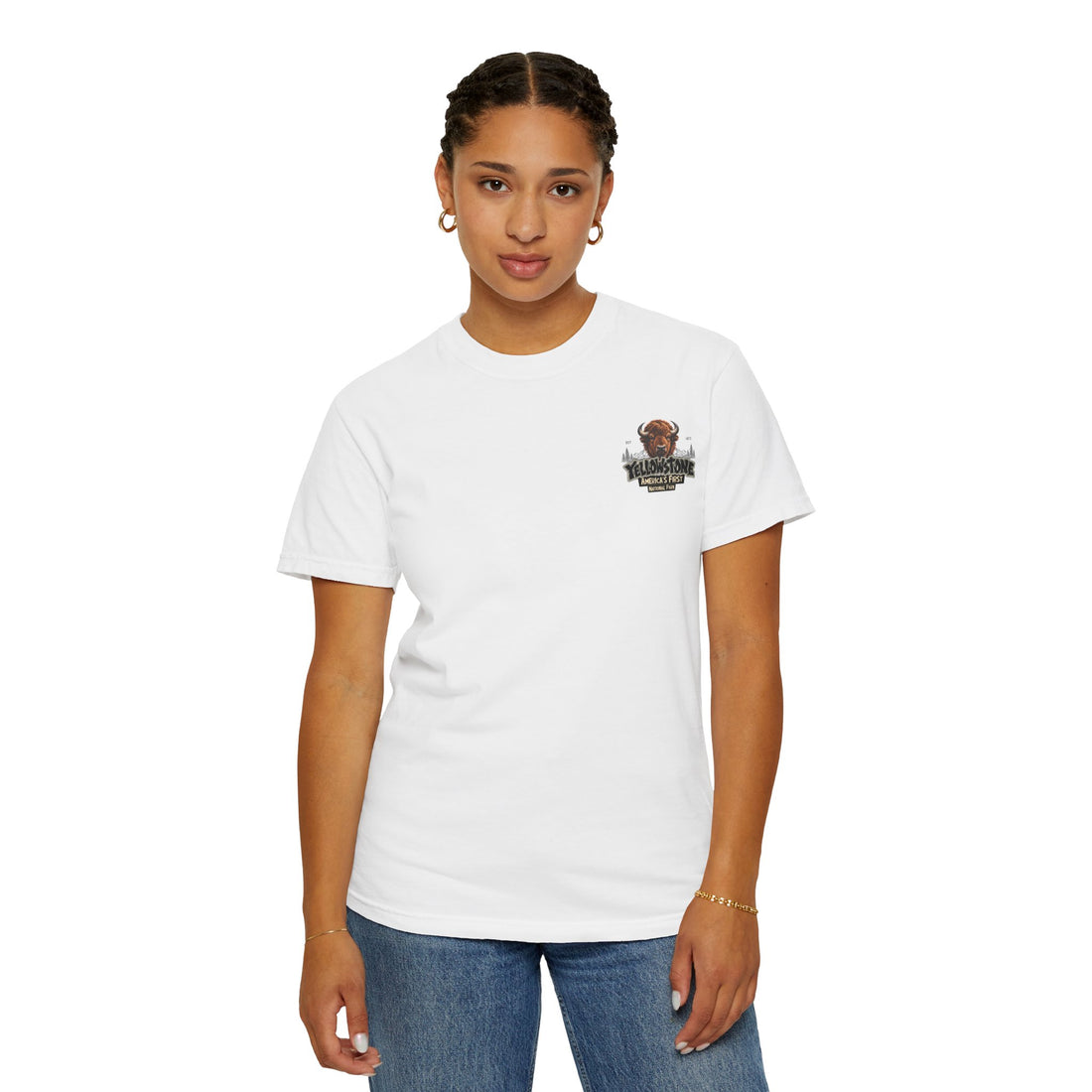 Yellowstone Bison – Where the Wild Still Roams T-Shirt Model1