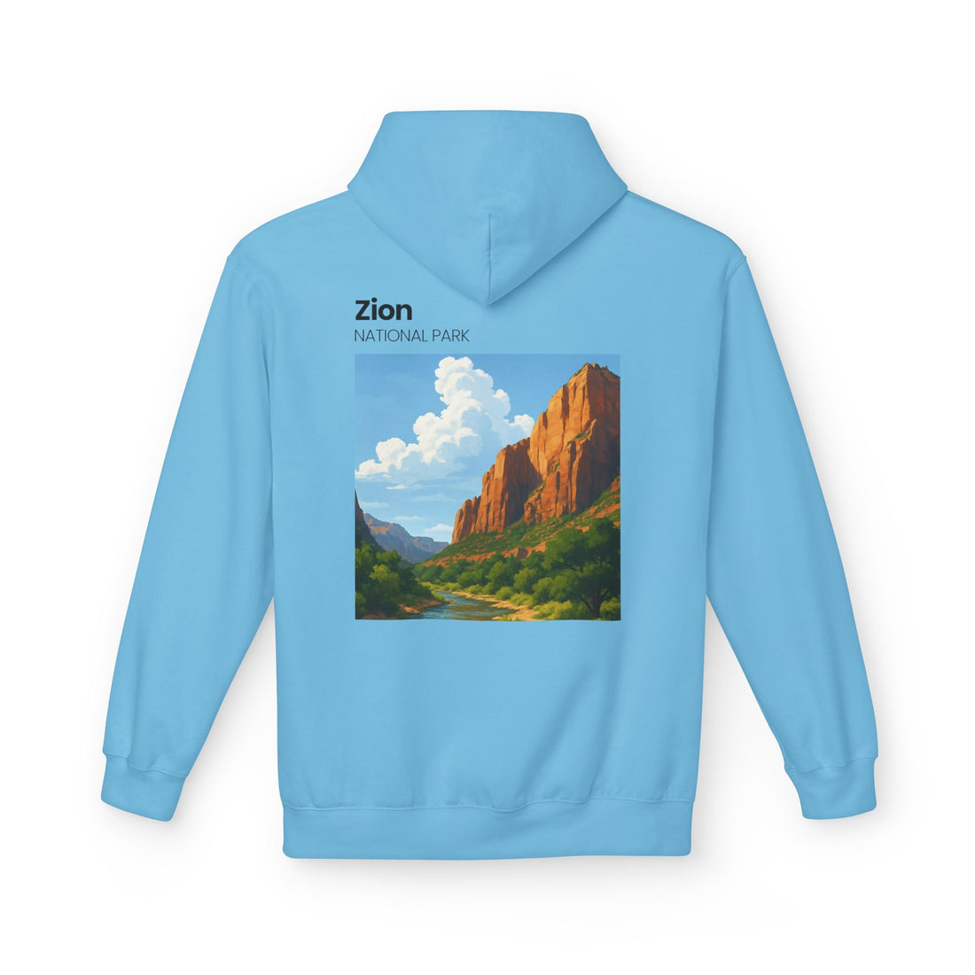 Zion National Park landscape Hoodie | Scenic Canyon Poster back print