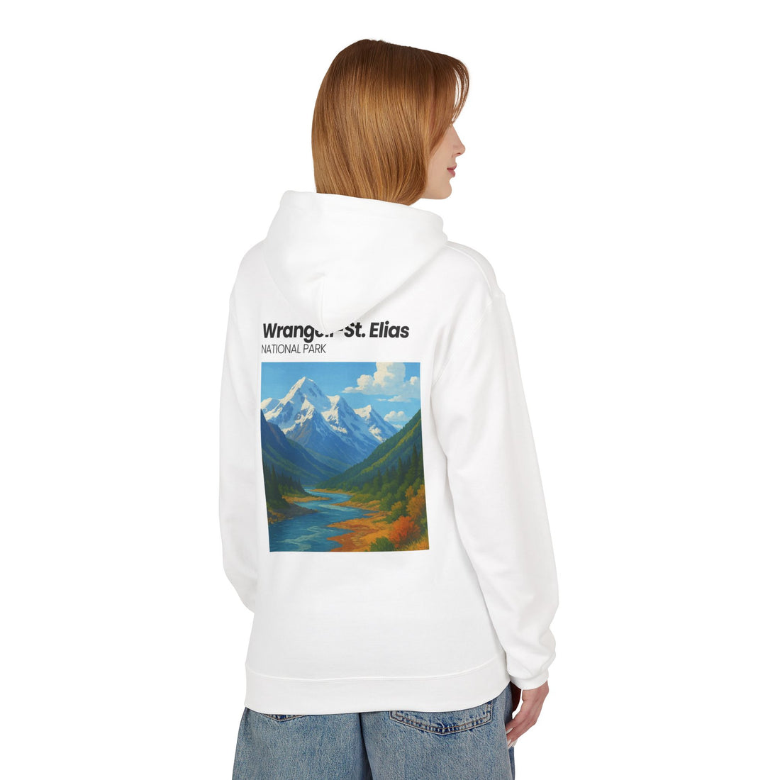 Wrangell–St. Elias National Park landscape Hoodie | Mountain river art