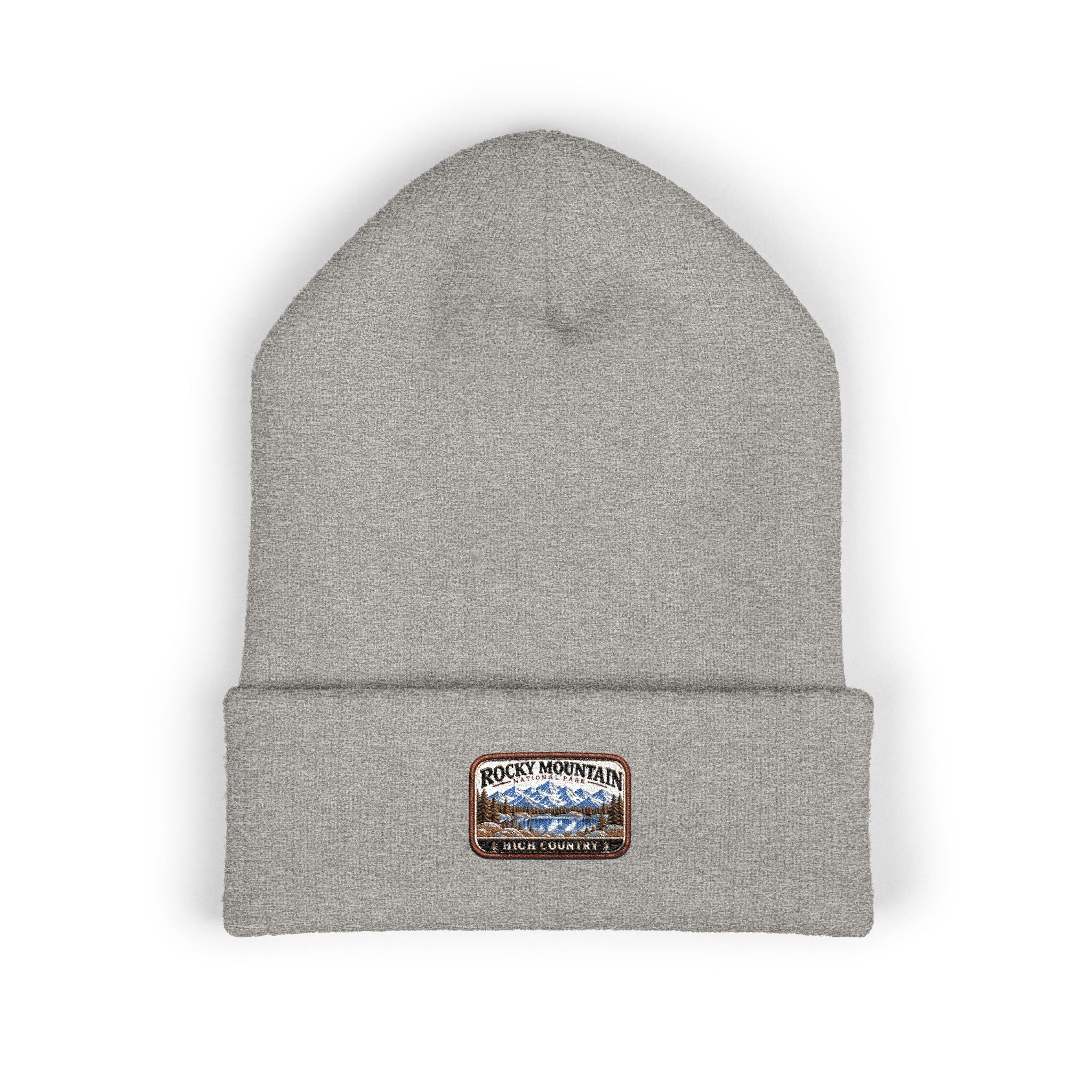 Rocky Mountain National Park Alpine Lake Beanie Square Logo