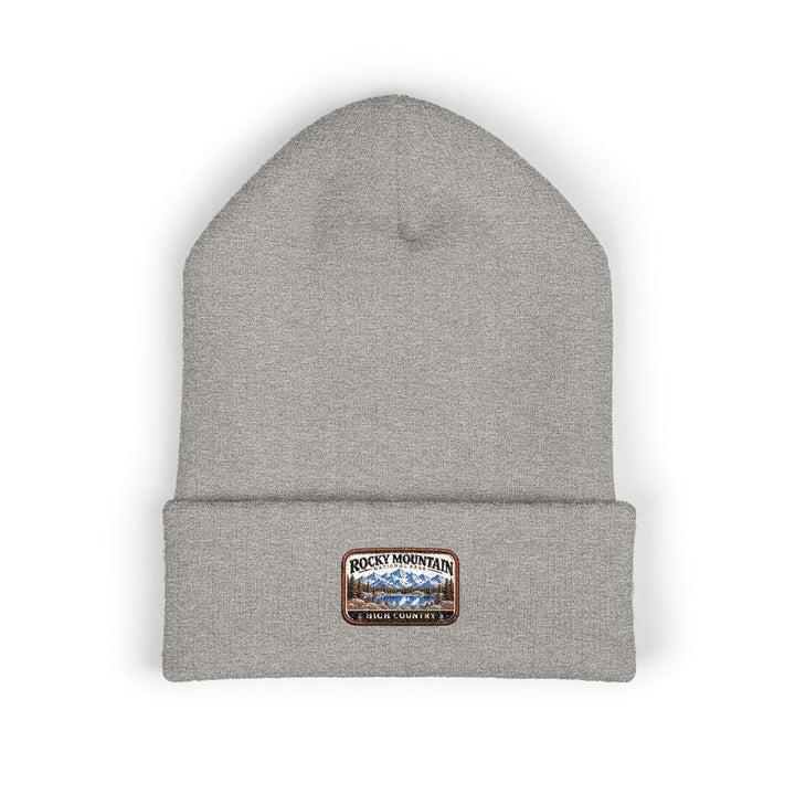 Rocky Mountain National Park Alpine Lake Beanie Square Logo