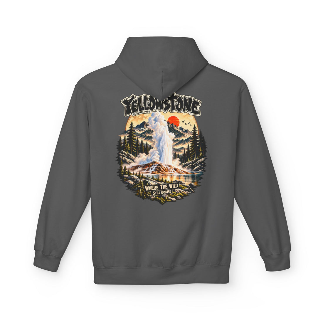 Yellowstone Old Faithful – Where the Wild Still Roams Hoodie Model3