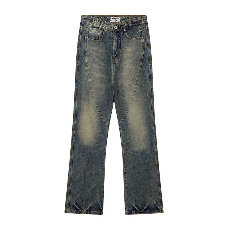 Fashion Denim Straight Mopping Pants Men