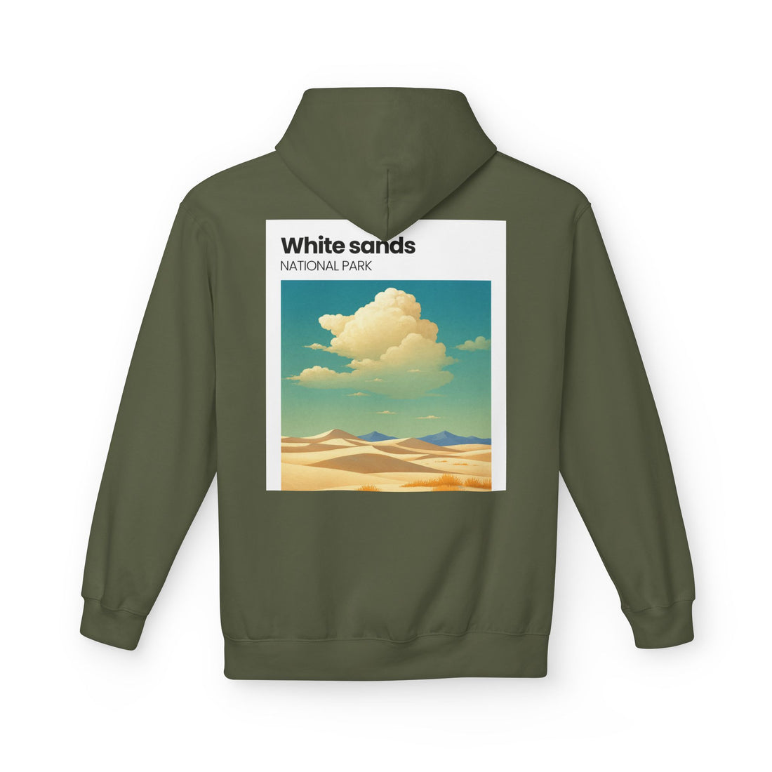 White Sands desert landscape Hoodie | National Park retro poster style