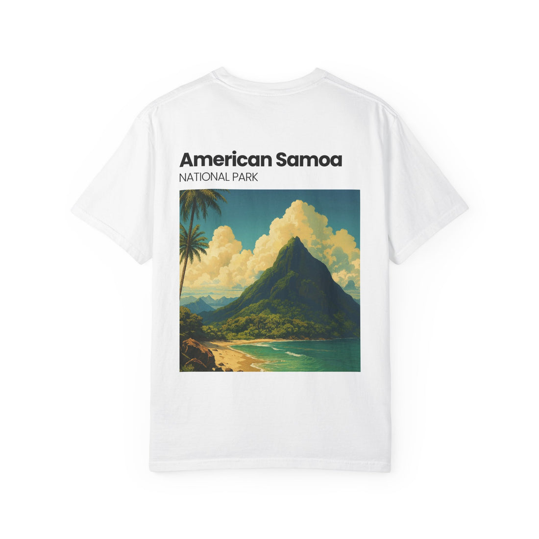 American Samoa National Park print T-Shirt | Tropical Mountain Beach Artwork
