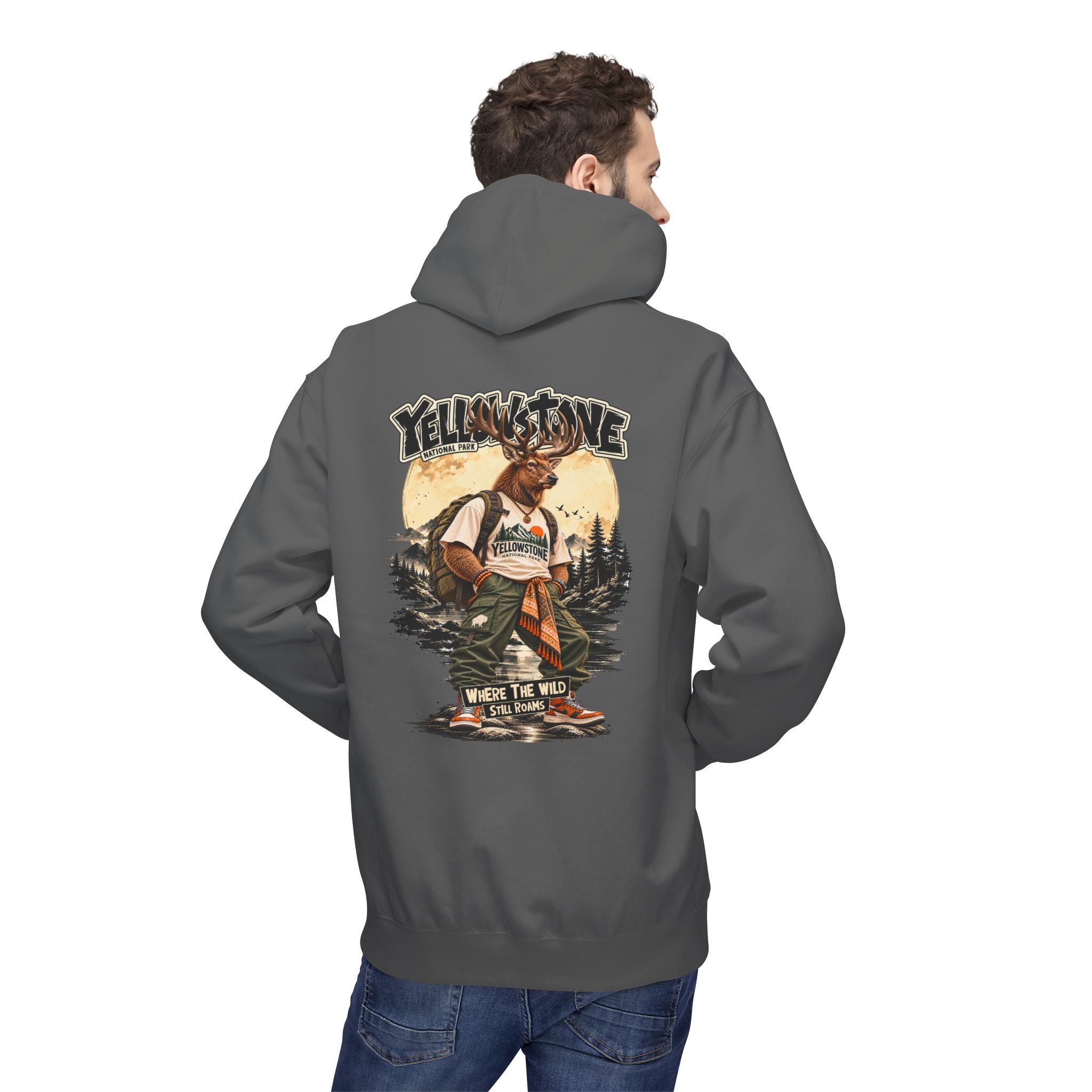 Yellowstone Elk – Where the Wild Still Roams Hoodie Model1