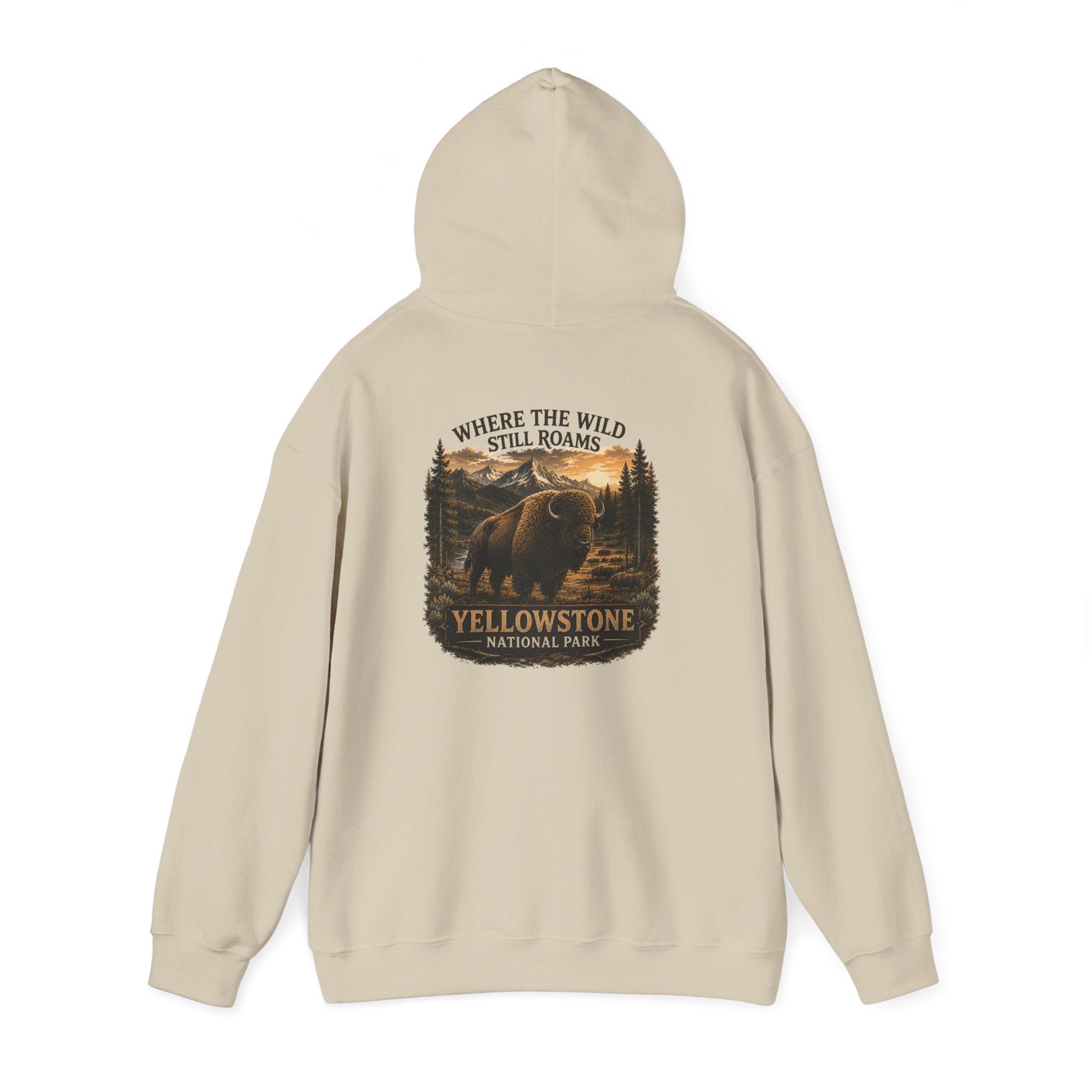Yellowstone Bison Round Badge Hoodie