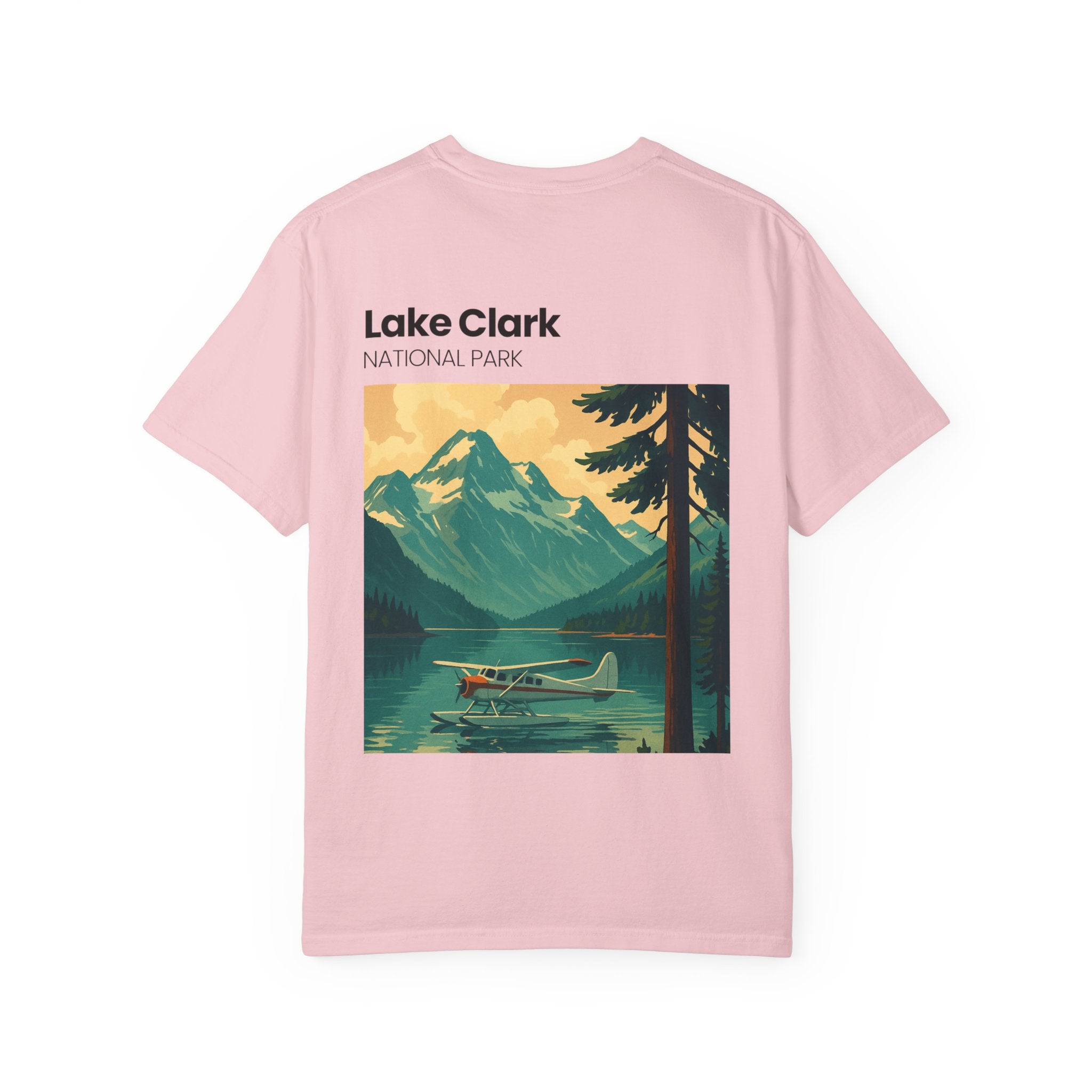 Lake Clark National Park Seaplane Graphic T-shirt | Vintage Travel Poster