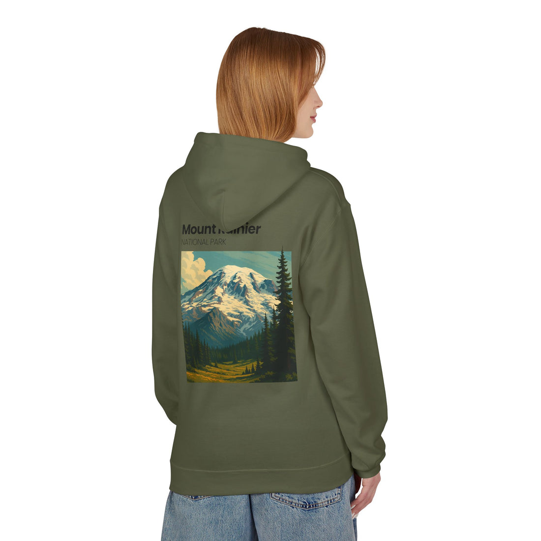 Mount Rainier National Park Hoodie | Vintage Landscape Mountain Design