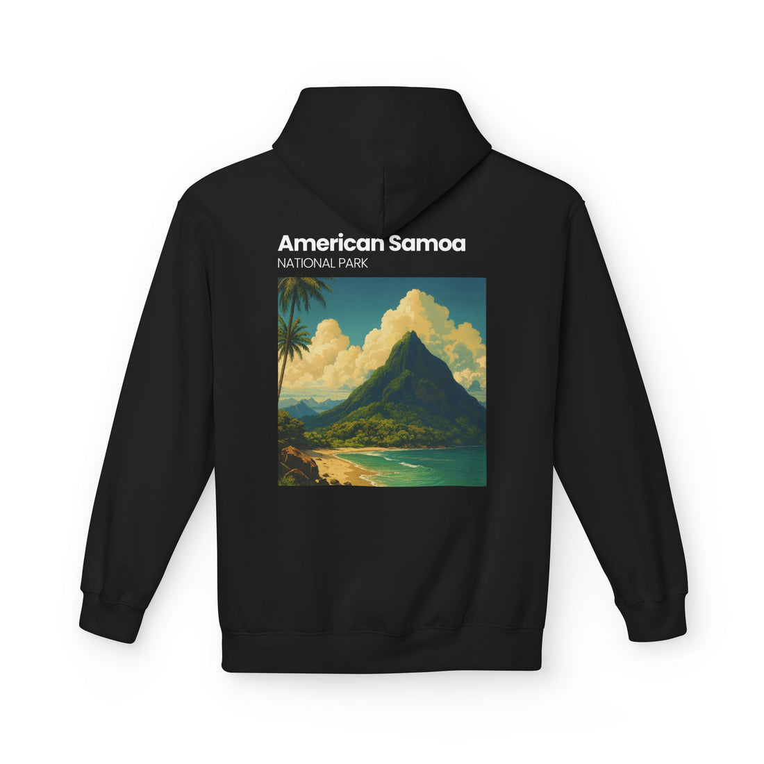 American Samoa National Park Landscape Hoodie | Vintage Tropical Island Print
