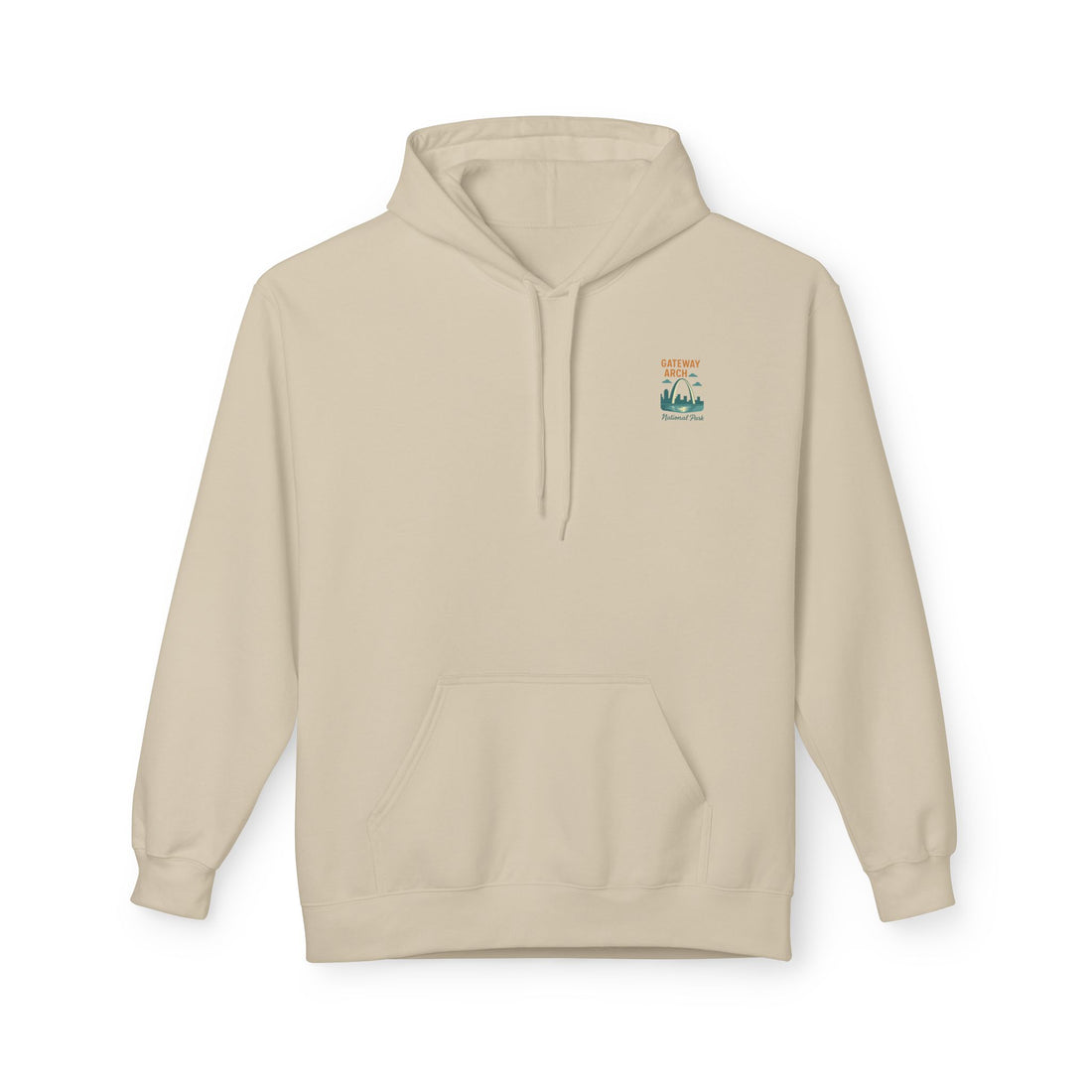 Palm Trees & Waves Hoodie | Small Chest Graphic, Beach Vibes