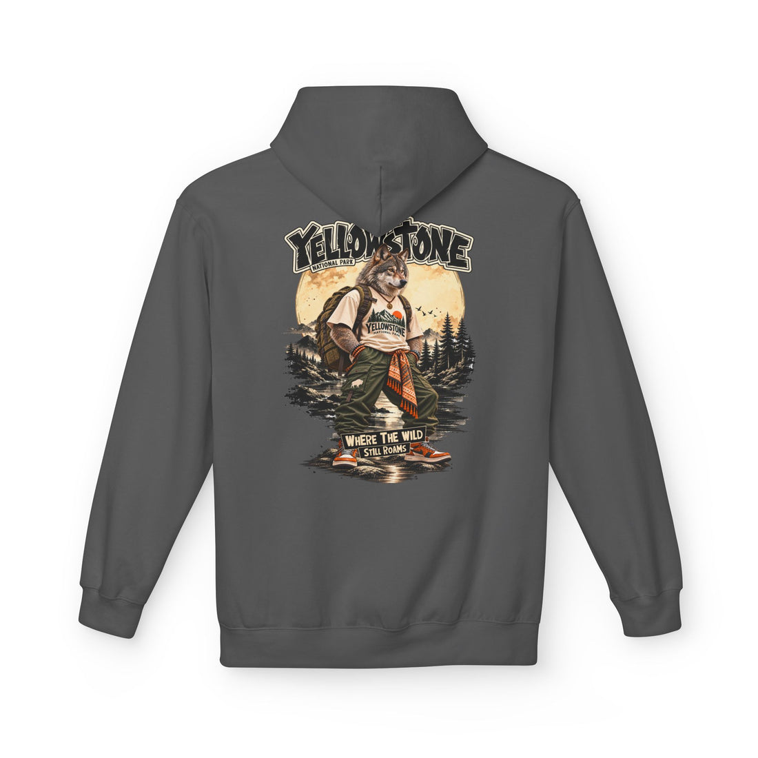 Yellowstone Wolf – Where the Wild Still Roams Hoodie Model1