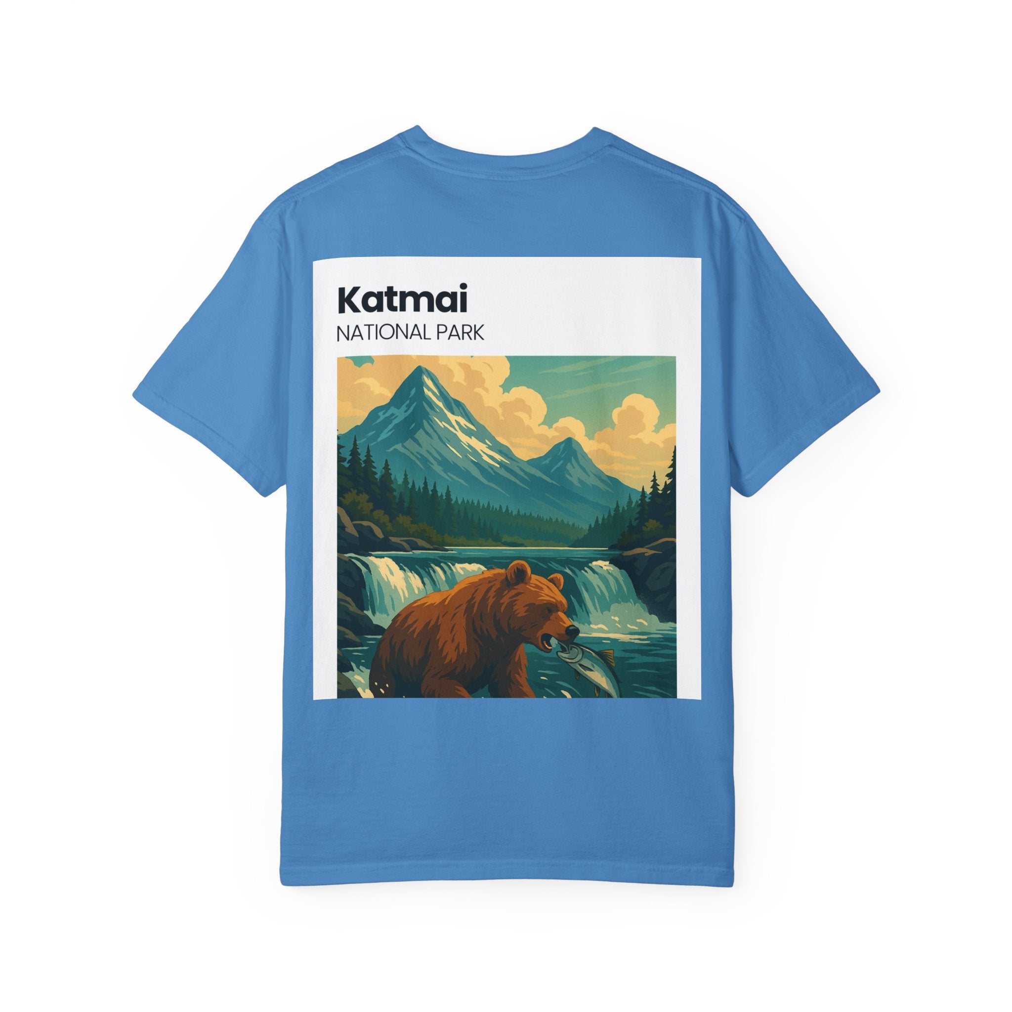 Katmai National Park Bear Illustration T-shirt | Mountain River Nature Tee
