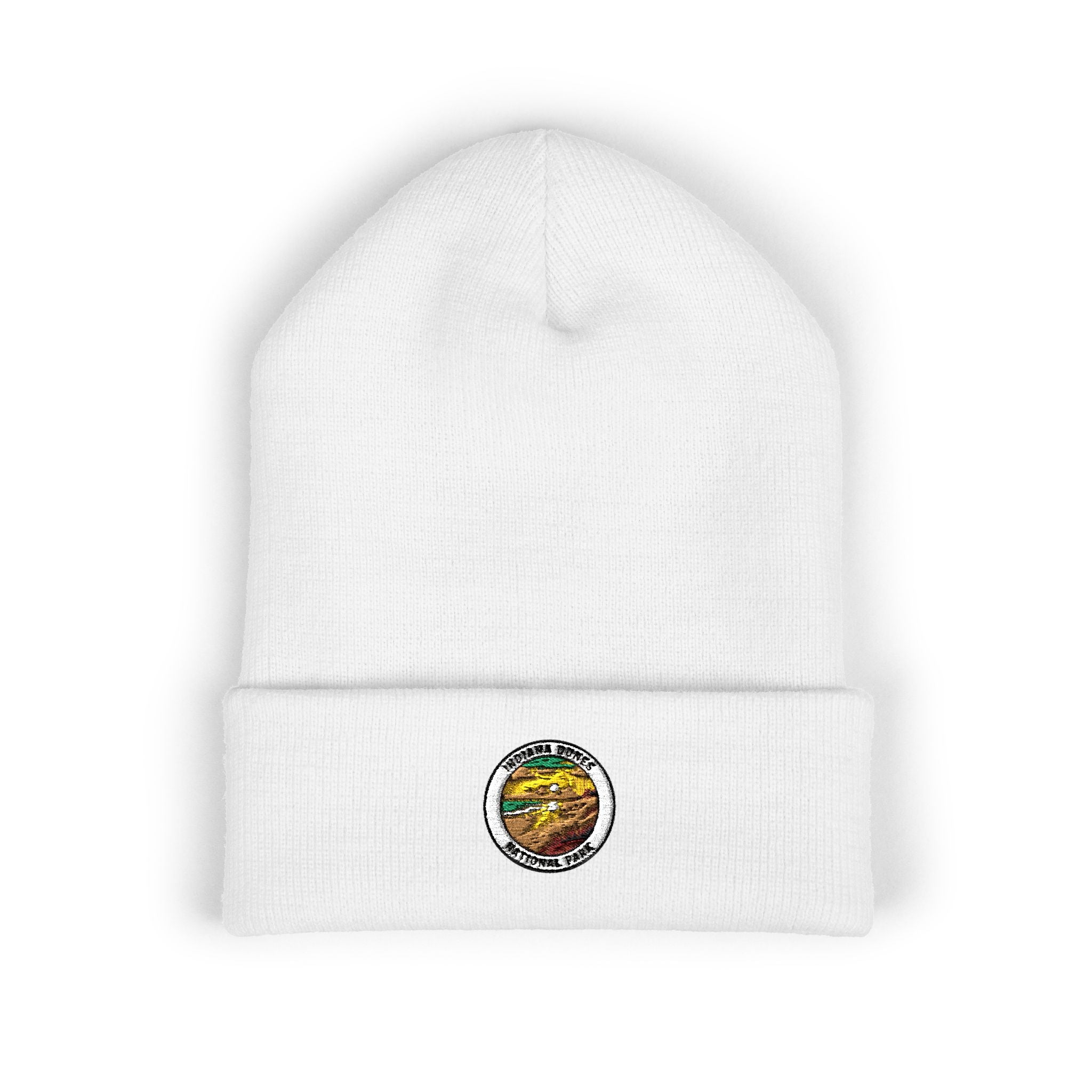 Vintage Burger Patch Beanie | Embroidered Cuffed Beanie