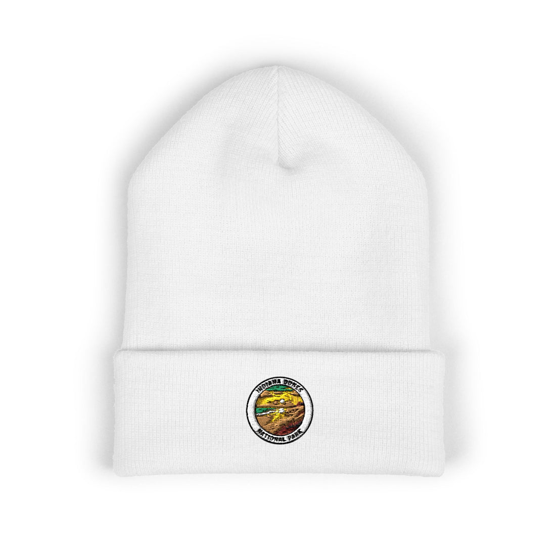 Vintage Burger Patch Beanie | Embroidered Cuffed Beanie