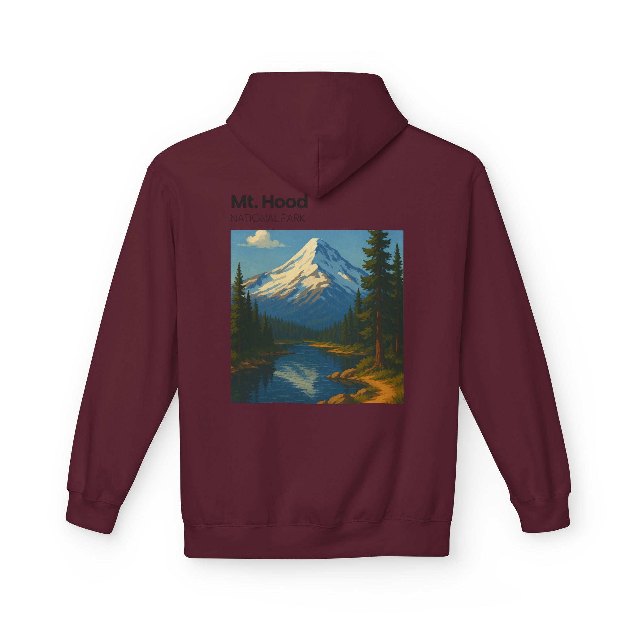 Mt. Hood National Park landscape Hoodie | Vintage mountain poster design