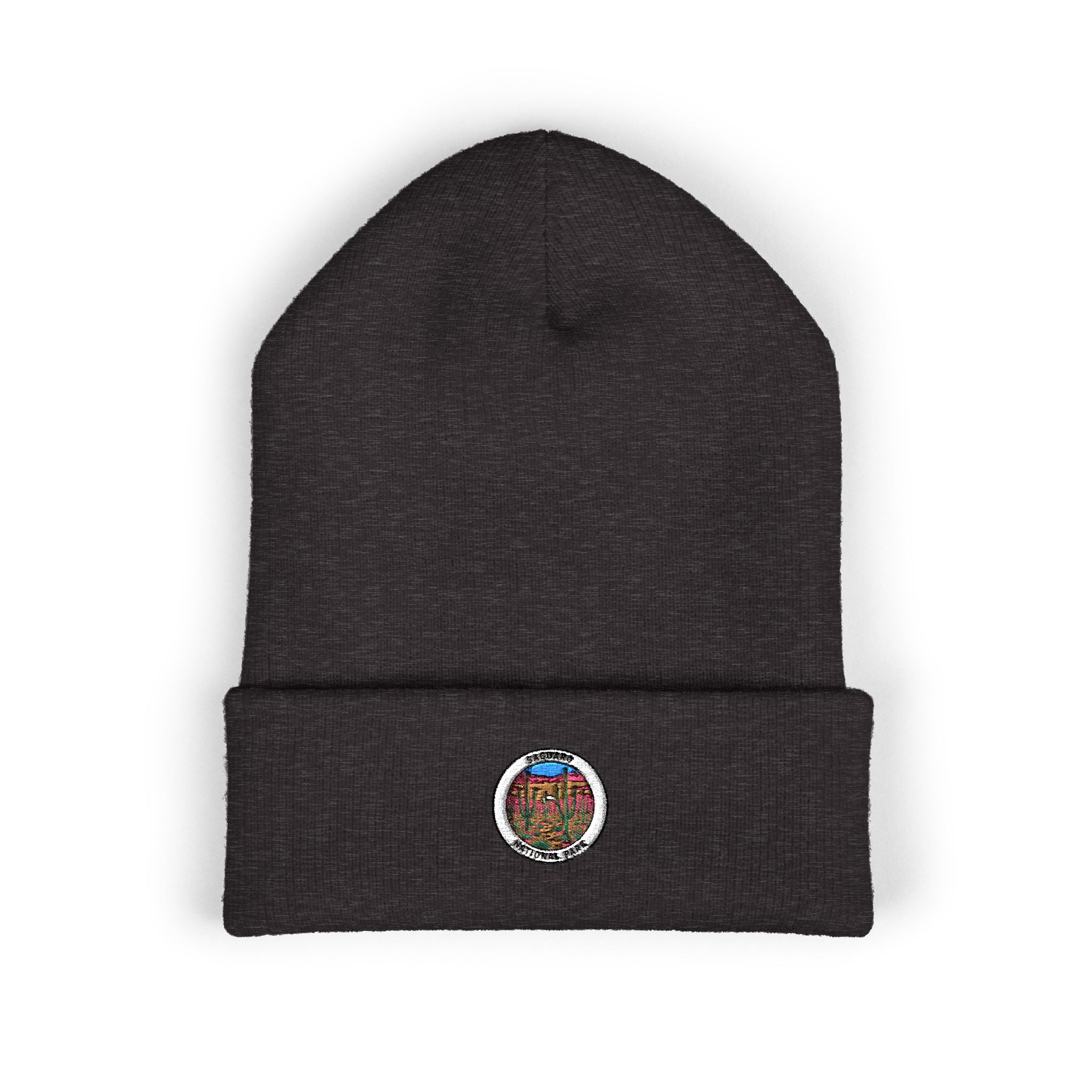Vintage Floral Crest Beanie | Embroidered Cuffed Beanie