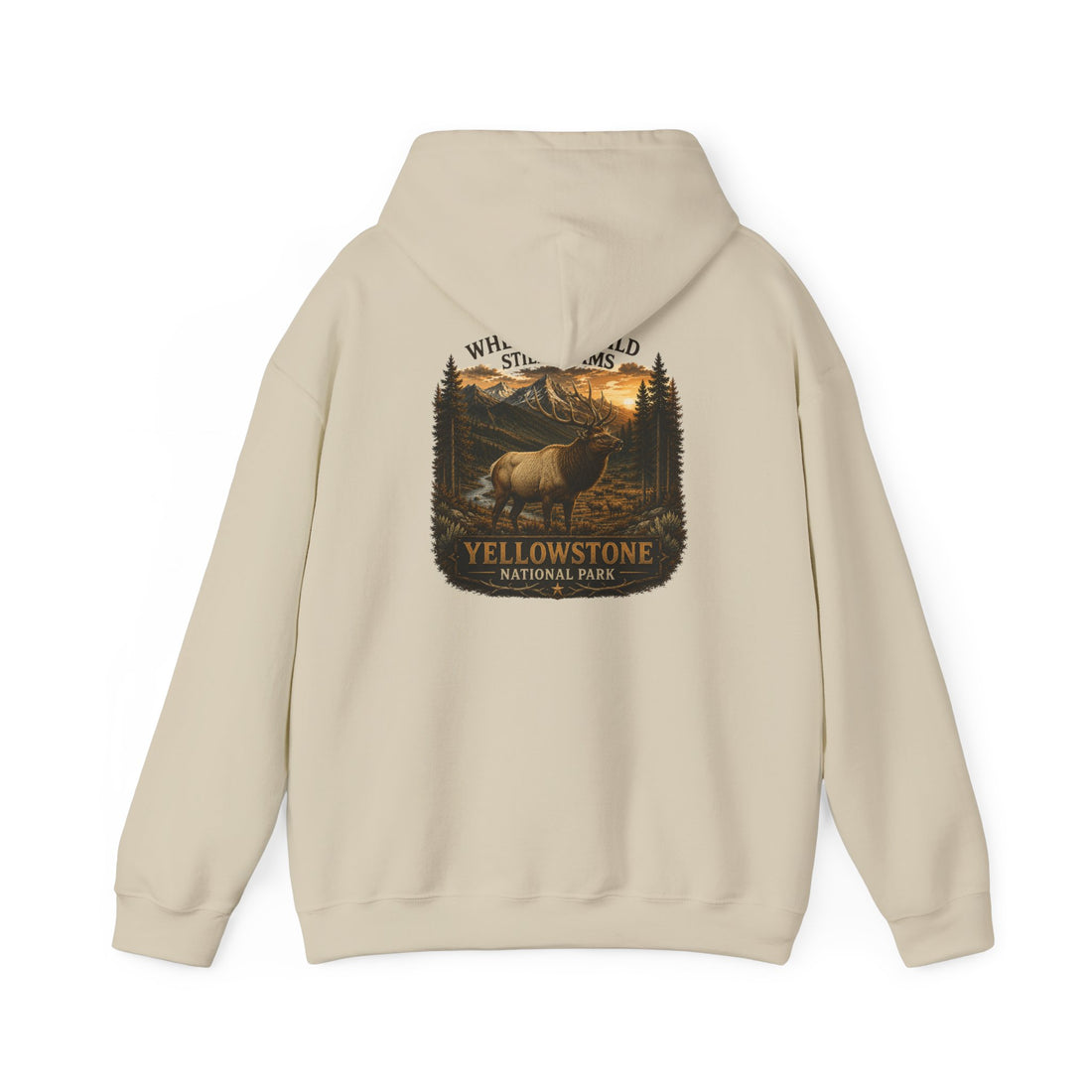 Yellowstone Elk Round Badge Hoodie