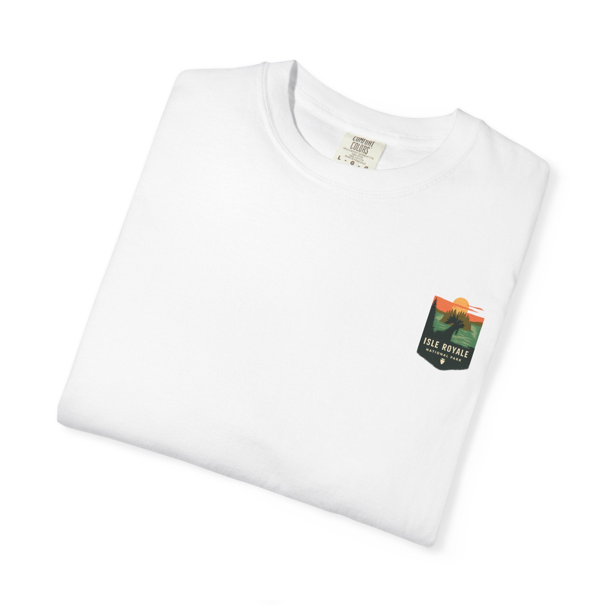 Isle Royale National Park Illustration T-shirt | Scenic Lake Sunrise Tee