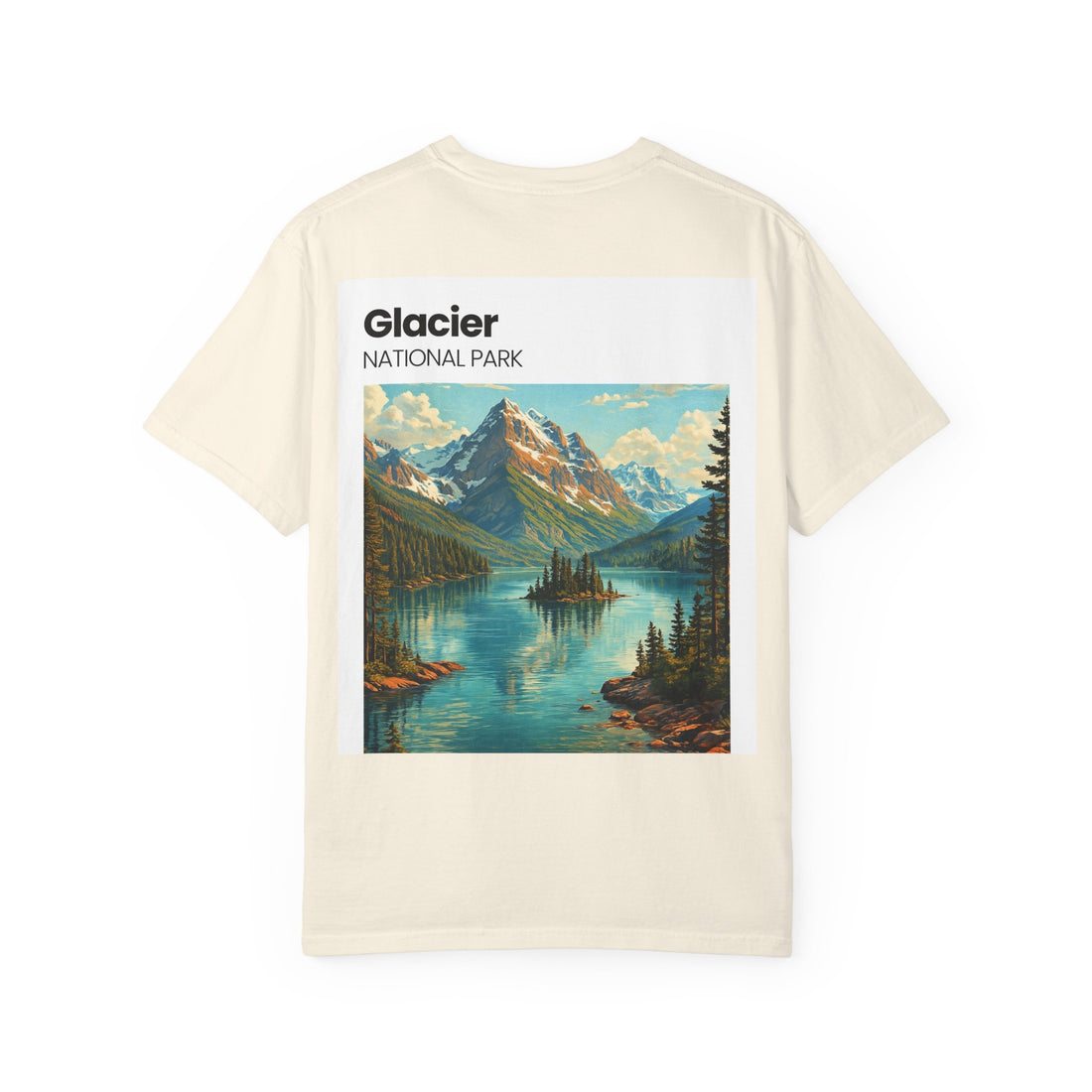 Glacier National Park Landscape T-shirt | Vintage Mountain Lake Tee