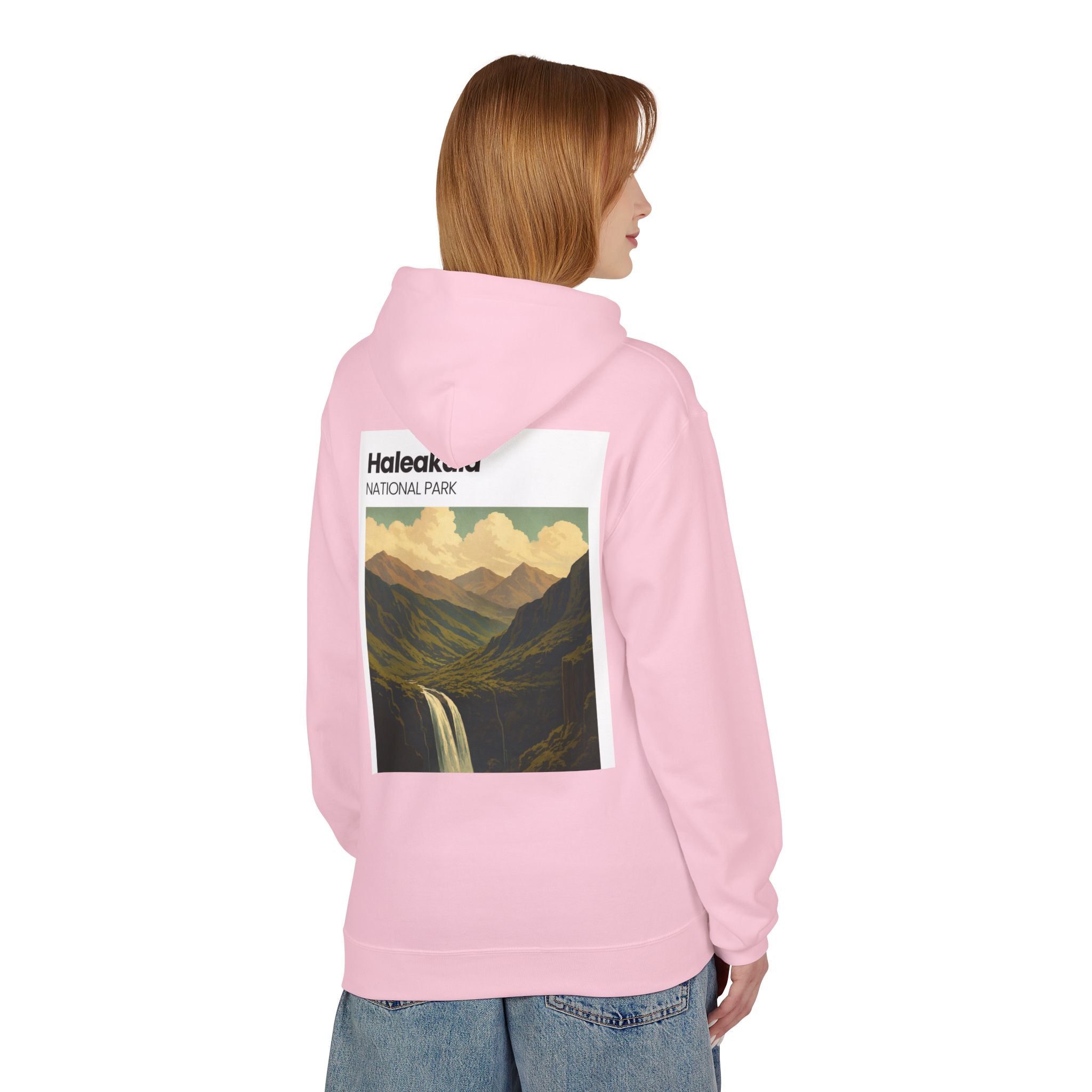 Haleakala National Park Landscape Hoodie | Vintage Mountain Waterfall