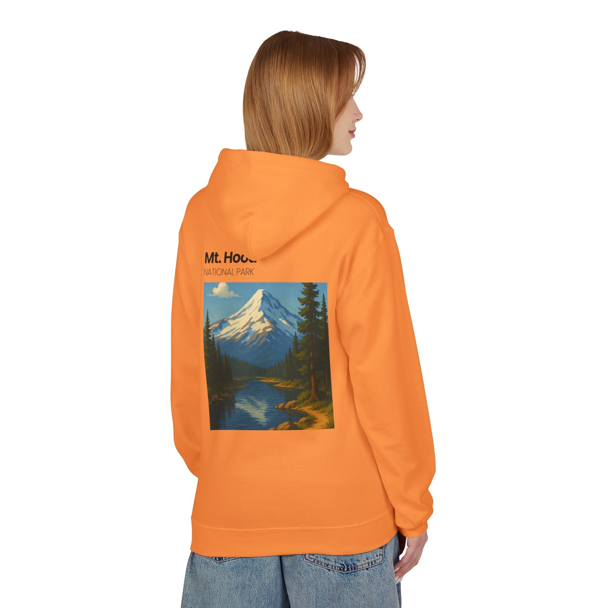 Mt. Hood National Park landscape Hoodie | Vintage mountain poster design