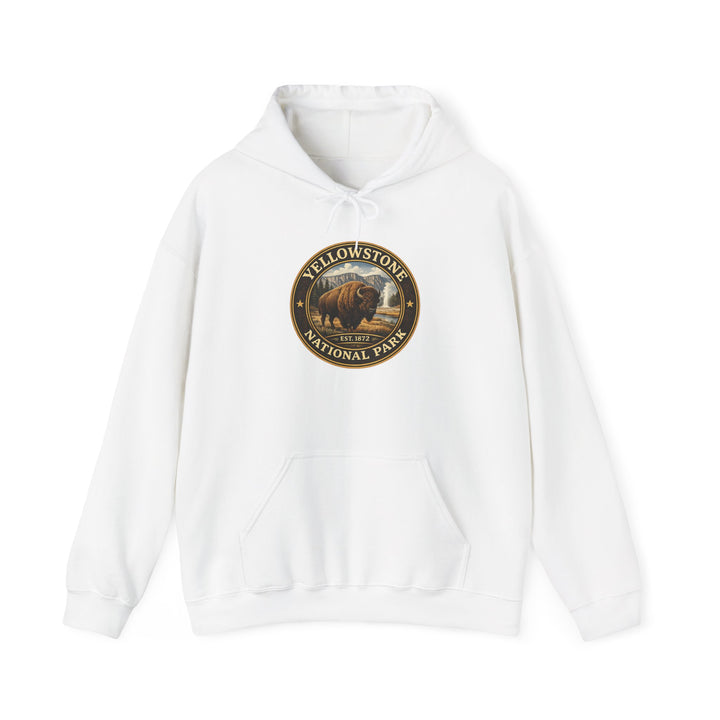 Yellowstone Bison Round Badge Hoodie