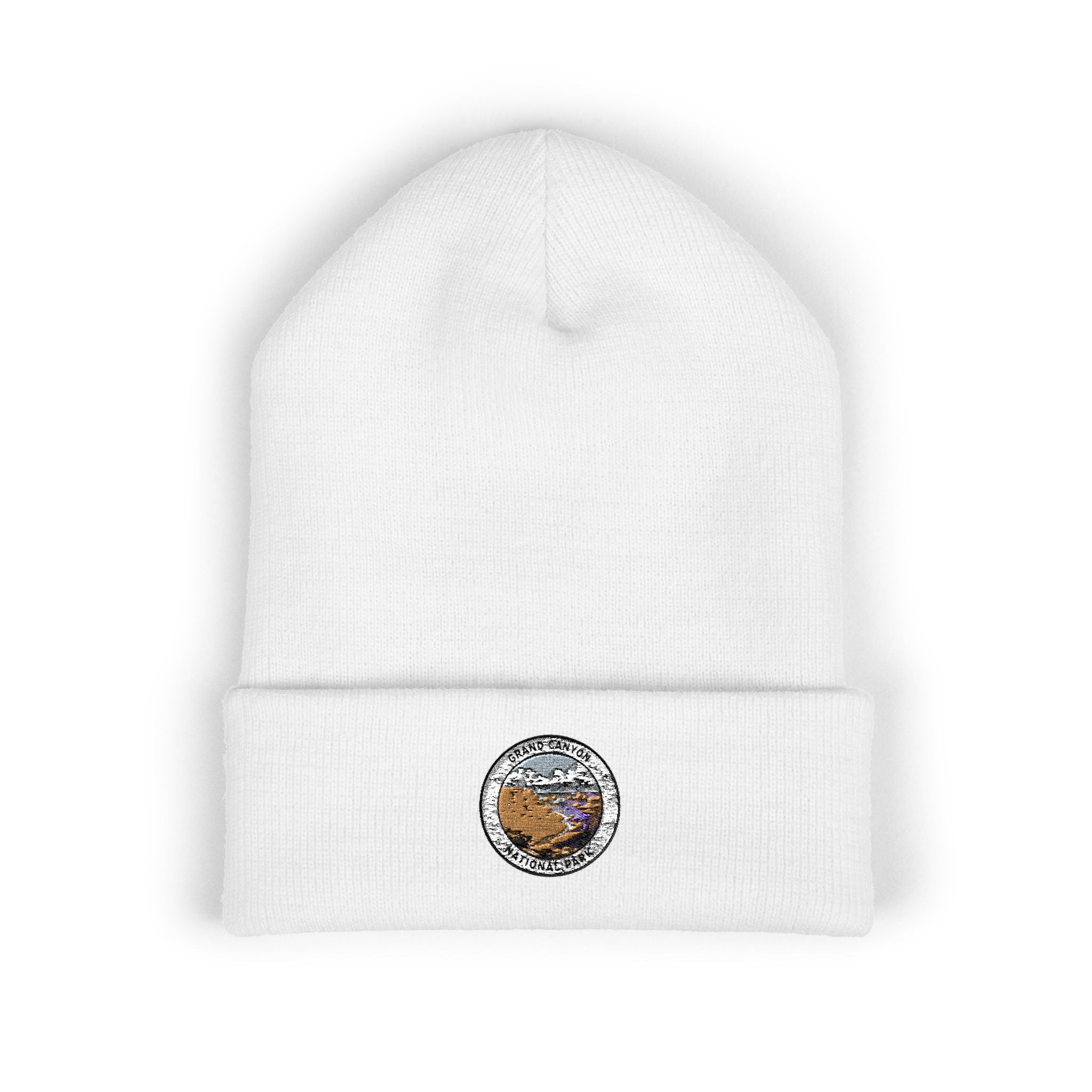 Vintage Globe Patch Beanie | Embroidered Cuffed Beanie