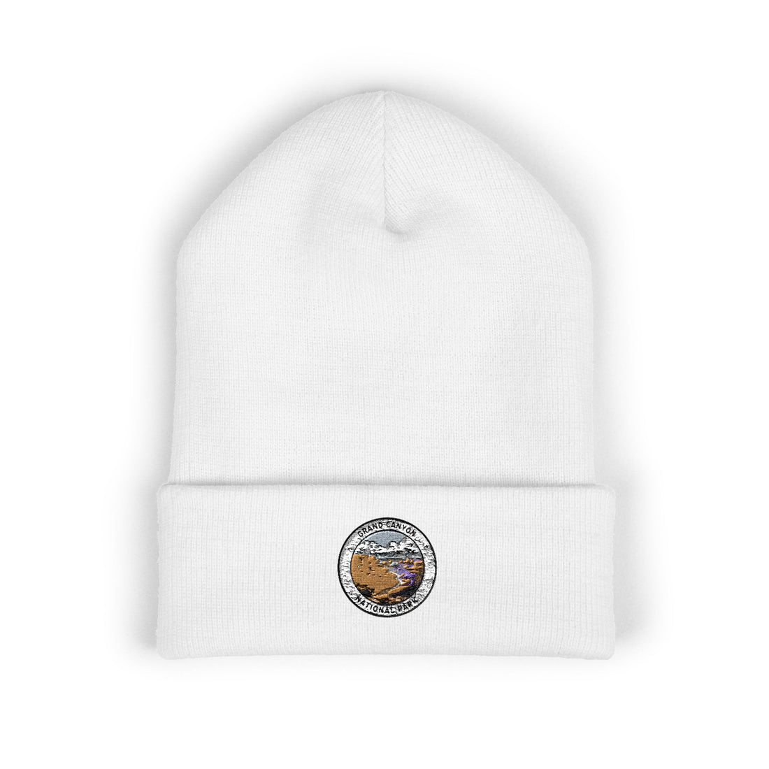 Vintage Globe Patch Beanie | Embroidered Cuffed Beanie