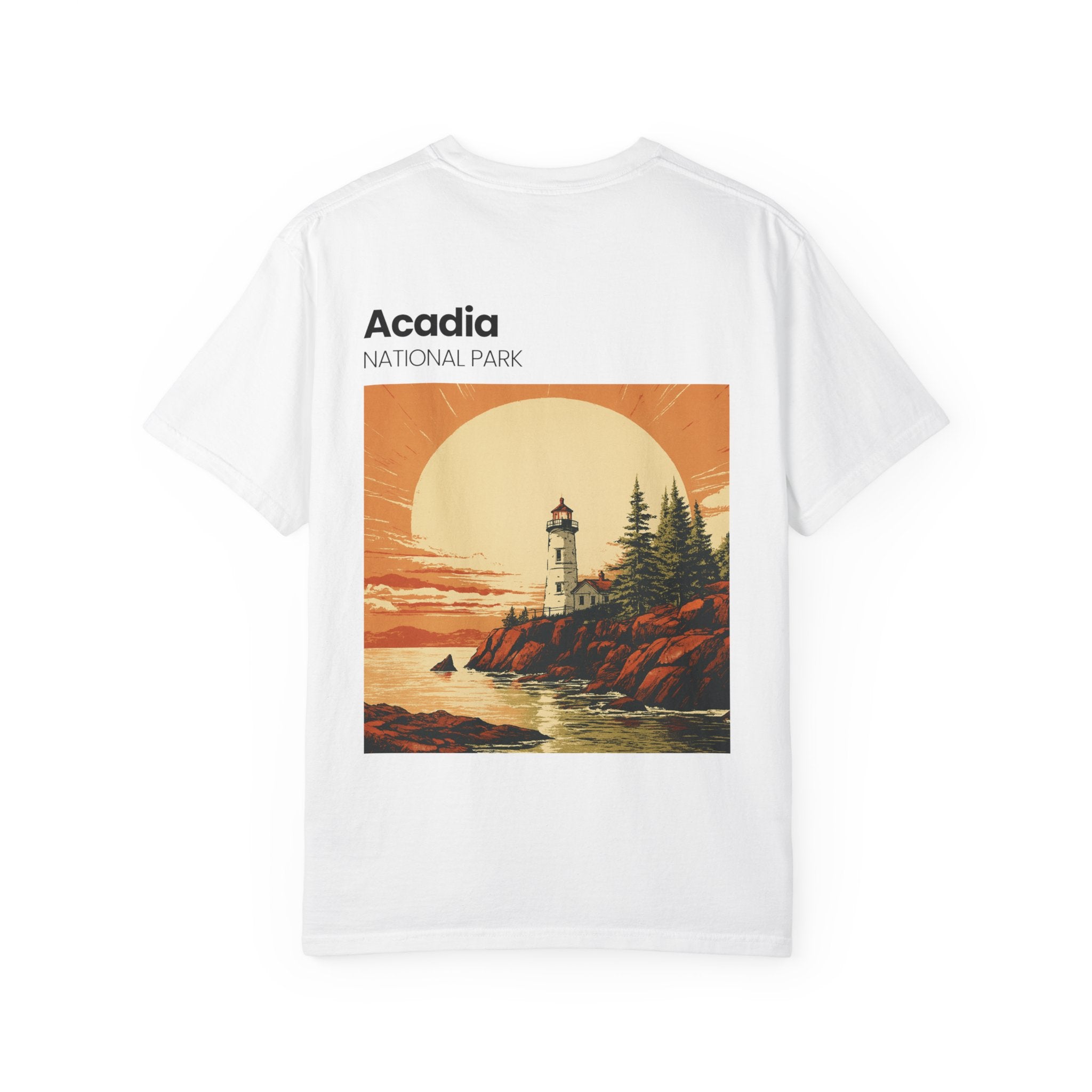 Acadia National Park lighthouse sunset T-Shirt | Scenic Maine coast