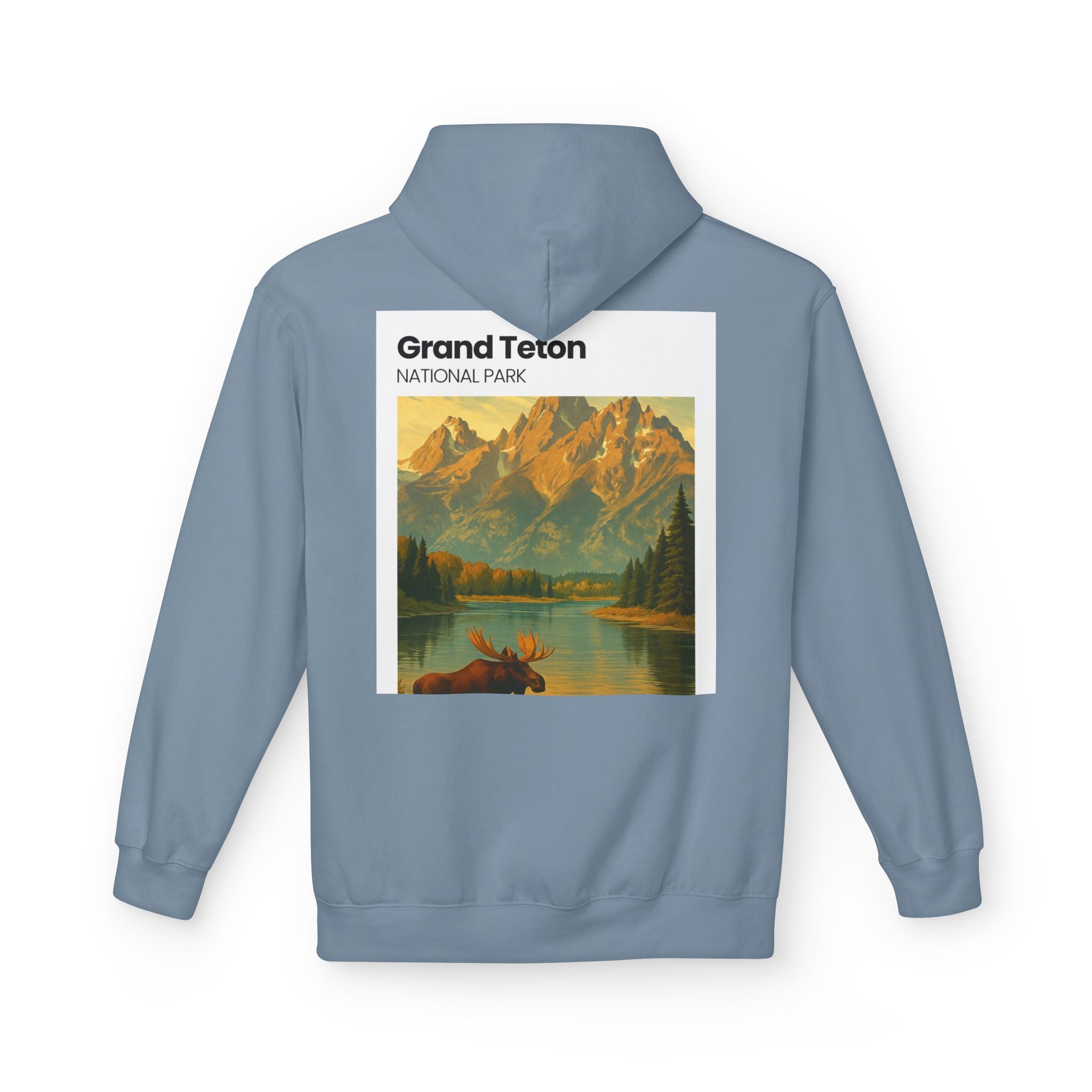 Grand Teton National Park scenic print Hoodie | Moose Lake mountain landscape