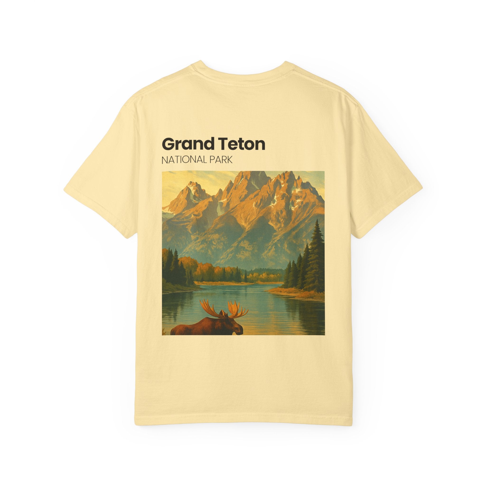 Grand Teton National Park Moose T-Shirt | Vintage Mountain Landscape