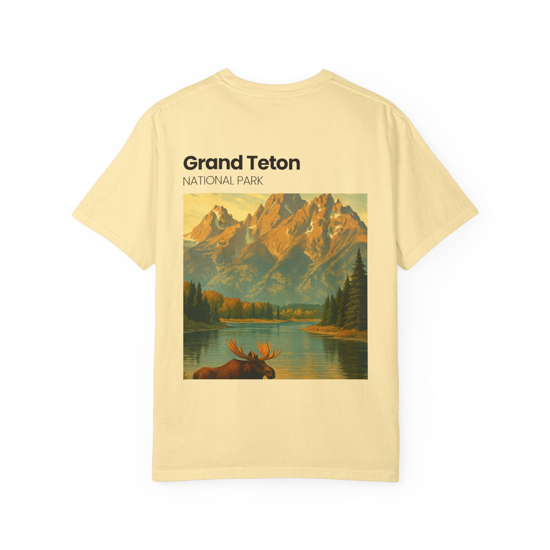 Grand Teton National Park Moose T-Shirt | Vintage Mountain Landscape