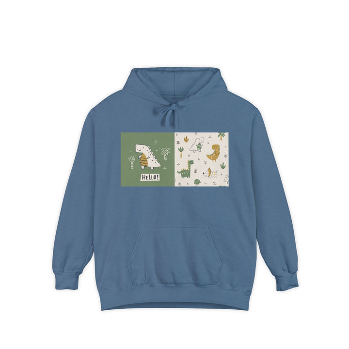Whimsical Animal Design Hoodie - Cozy Unisex Garment-Dyed Apparel