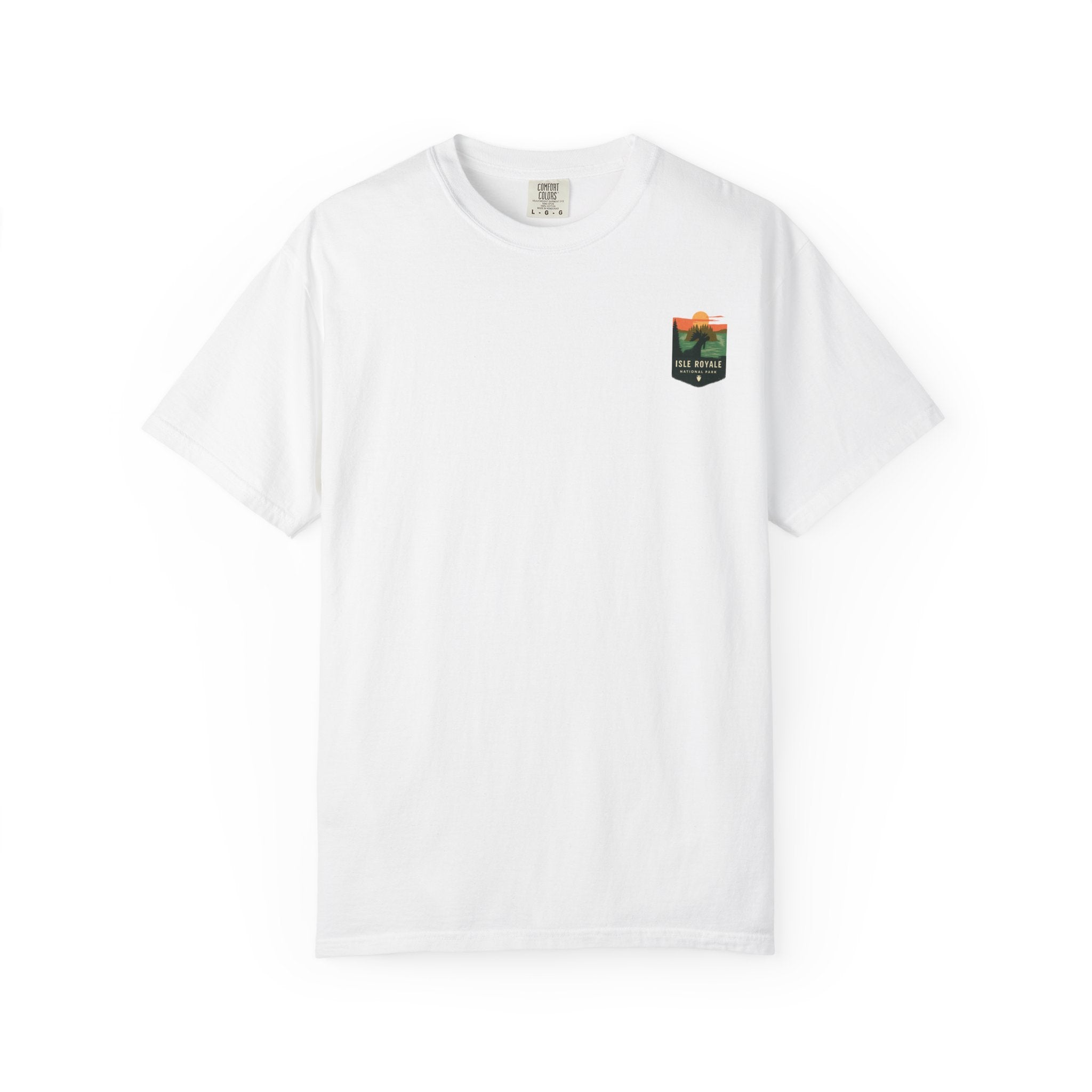 Isle Royale National Park Illustration T-shirt | Scenic Lake Sunrise Tee