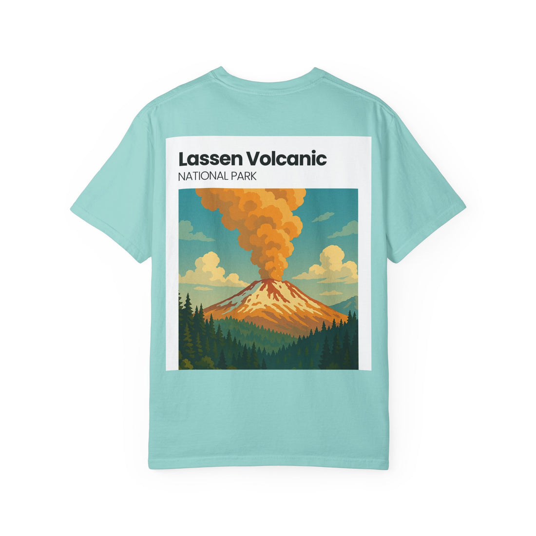 Lassen Volcanic Poster Art T-Shirt | Mountain Eruption Design