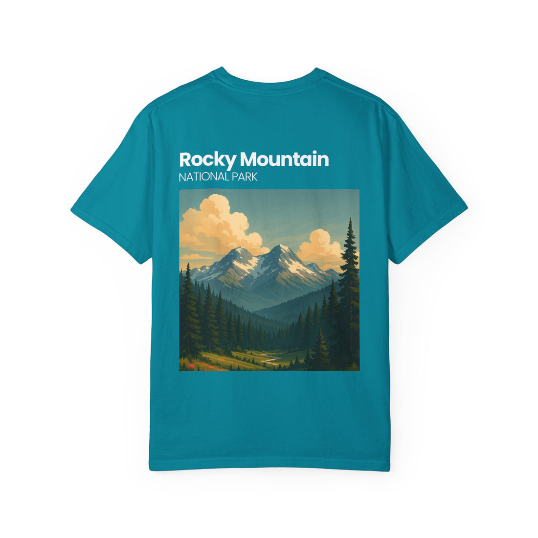 Rocky Mountain National Park Vintage Poster T-shirt | Mountain Landscape Tee