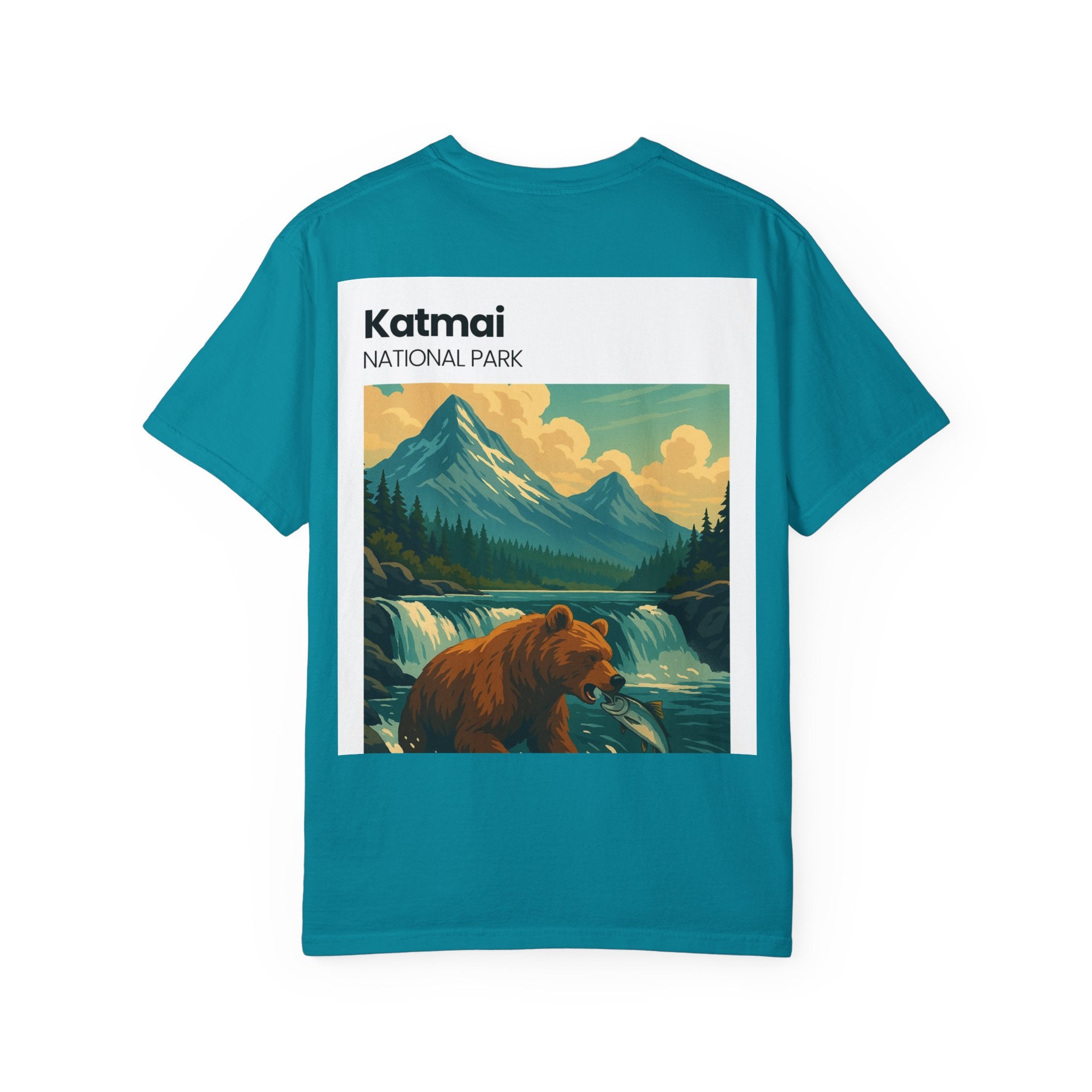 Katmai National Park Bear Illustration T-shirt | Mountain River Nature Tee