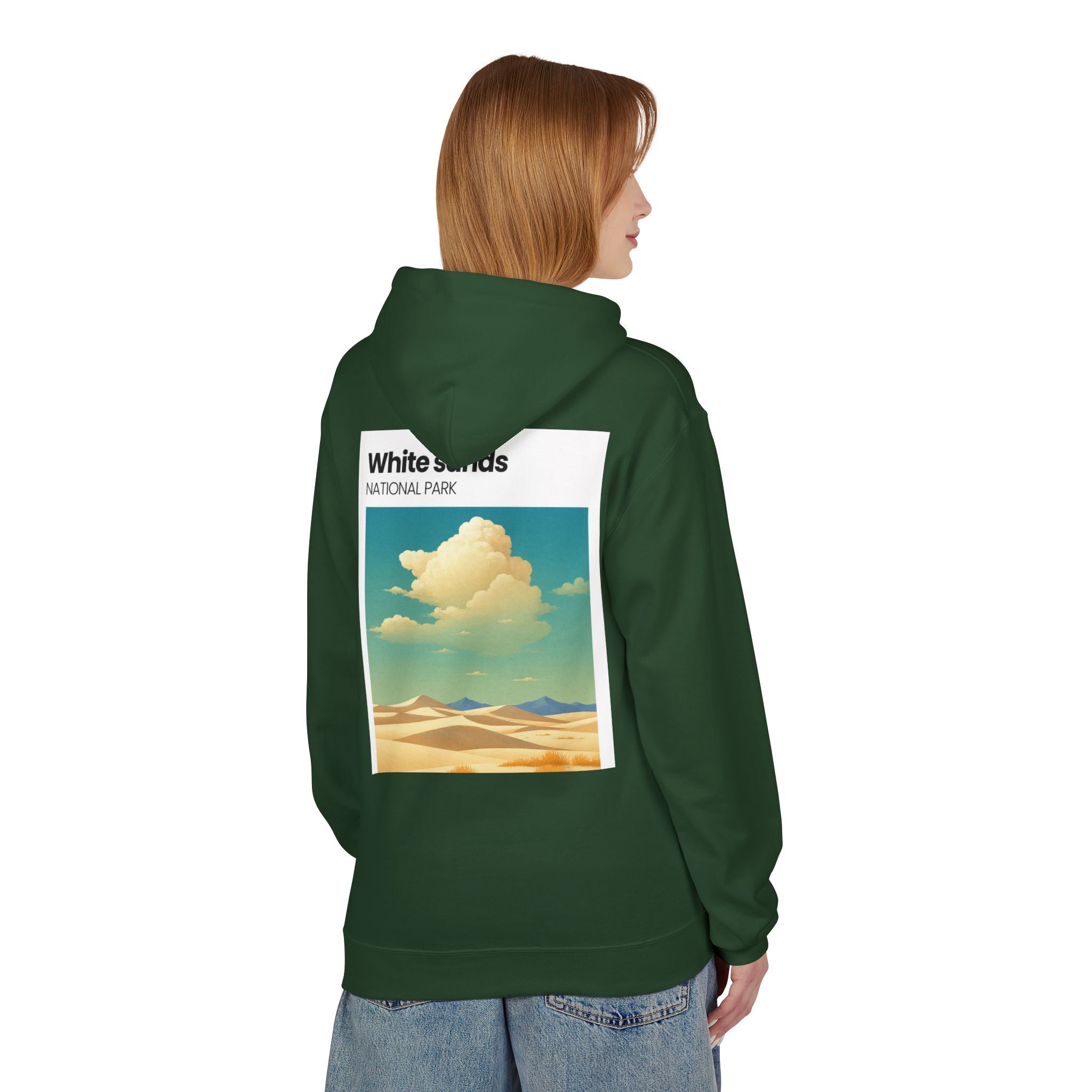 White Sands desert landscape Hoodie | National Park retro poster style
