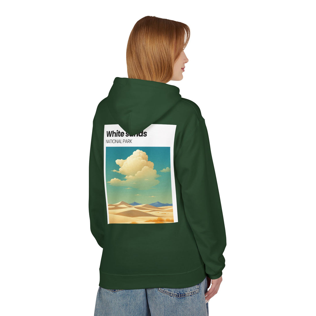 White Sands desert landscape Hoodie | National Park retro poster style