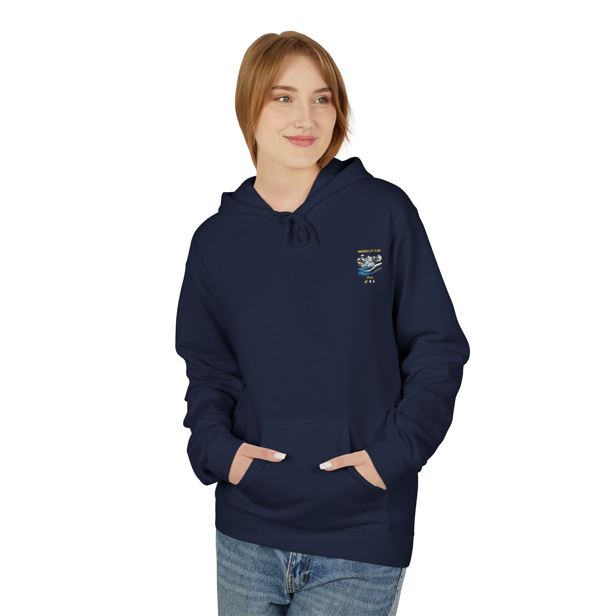 Wrangell–St. Elias National Park landscape Hoodie | Mountain river art