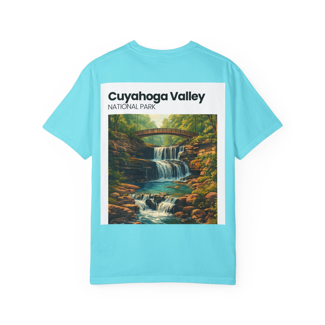 Cuyahoga Valley Waterfall Illustration T-Shirt | National Park Landscape