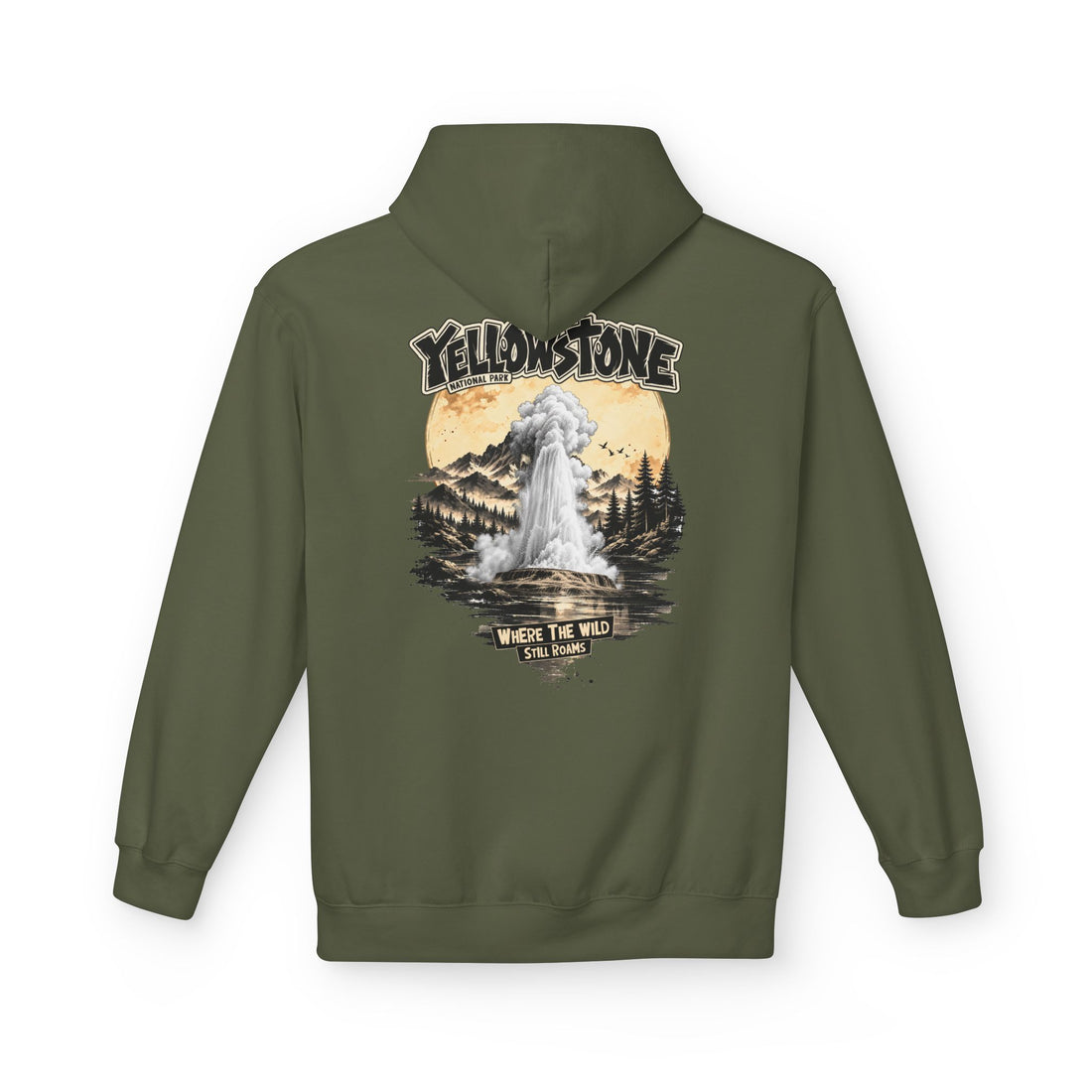 Yellowstone Old Faithful – Where the Wild Still Roams Hoodie Model1