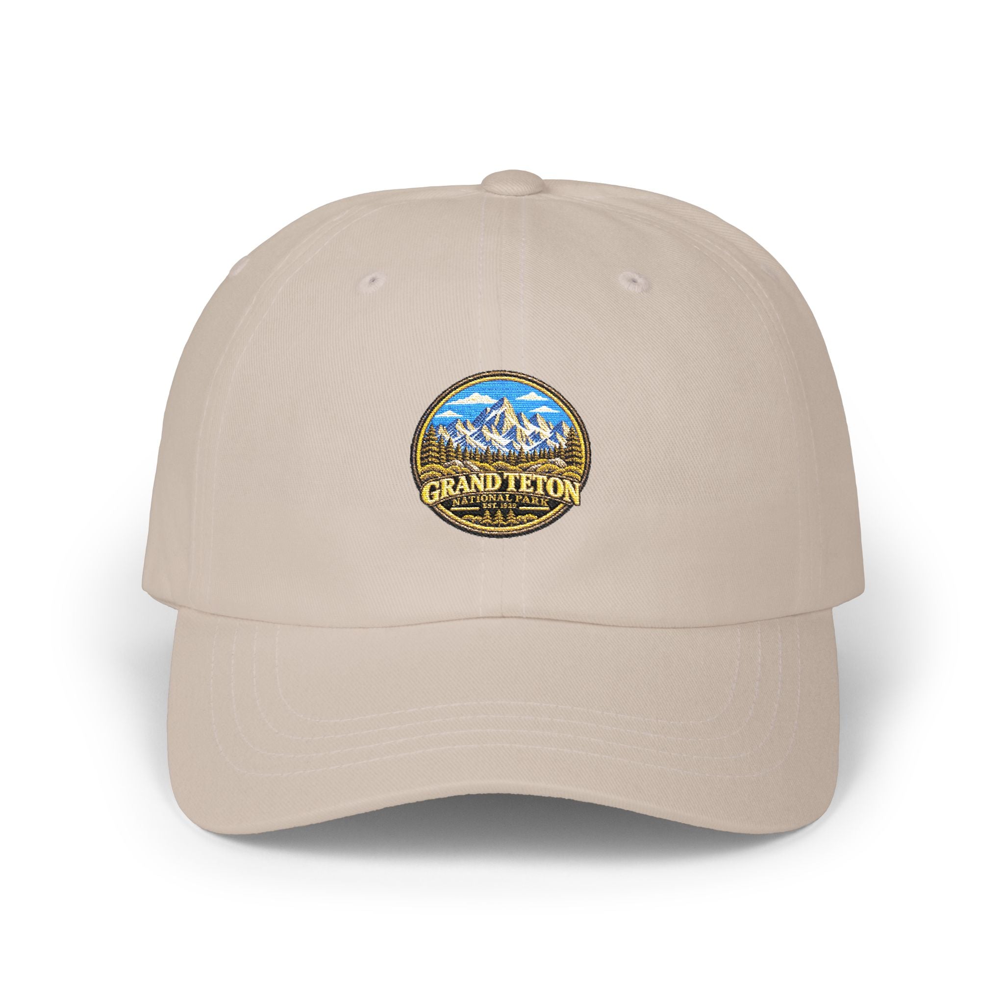 Grand Teton National Park Teton Peaks Round Logo Dad Cap
