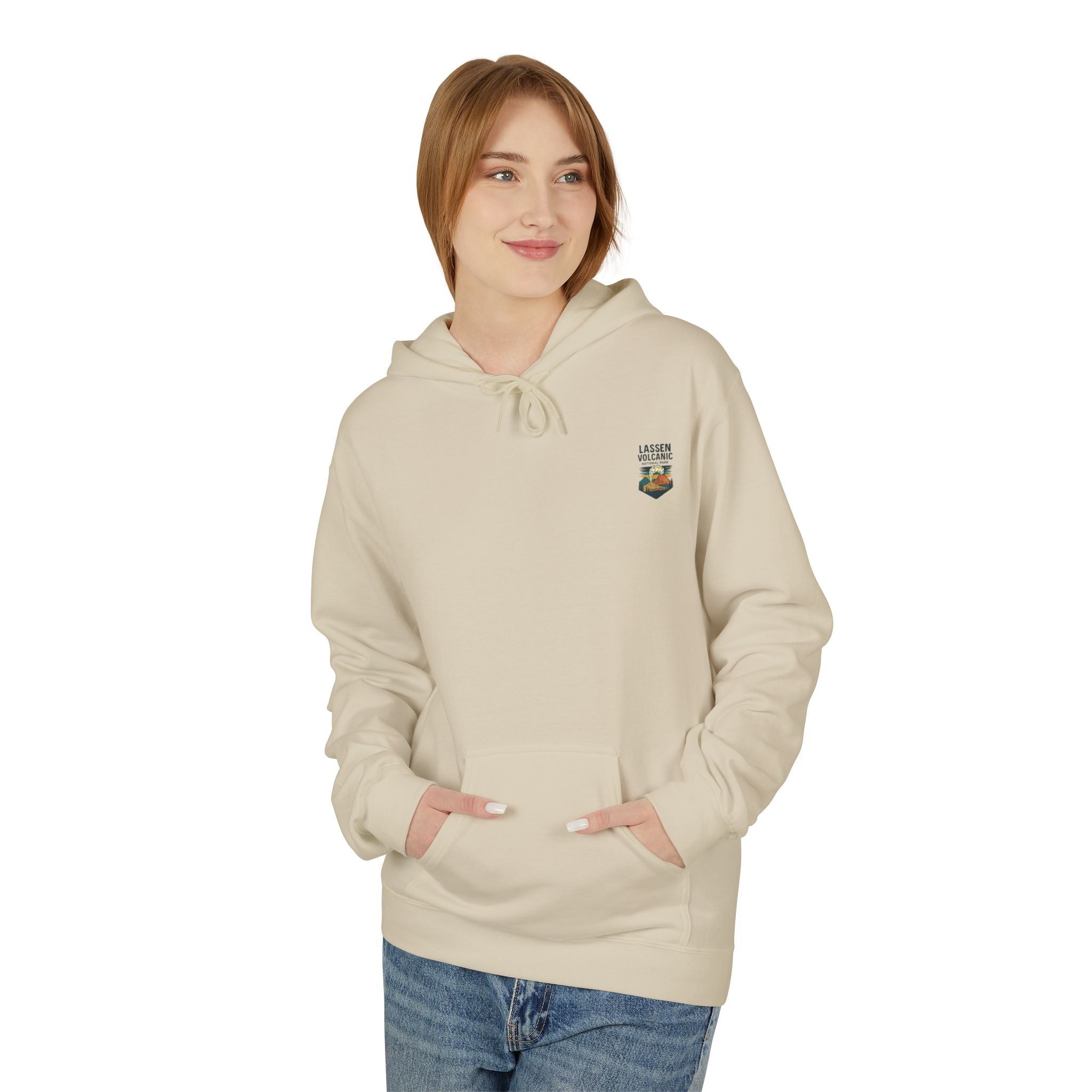 Lassen Volcanic Poster Hoodie | National Park Volcano Illustration