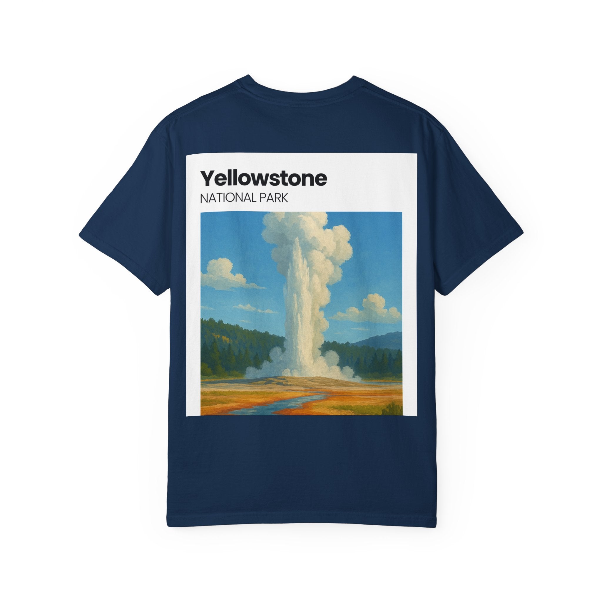Yellowstone Geyser Illustration T-shirt | National Park Poster Tee