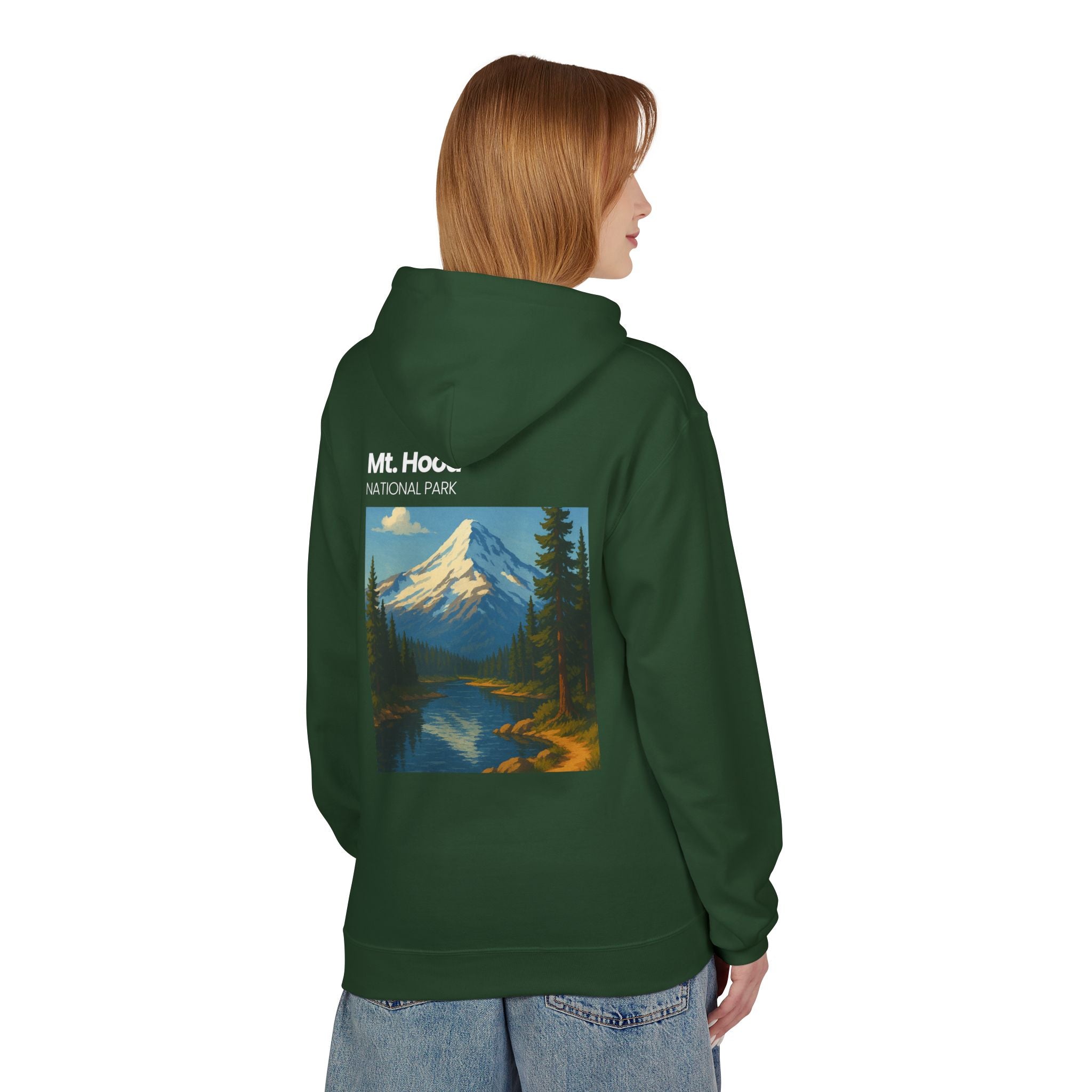 Mt. Hood National Park landscape Hoodie | Vintage mountain poster design