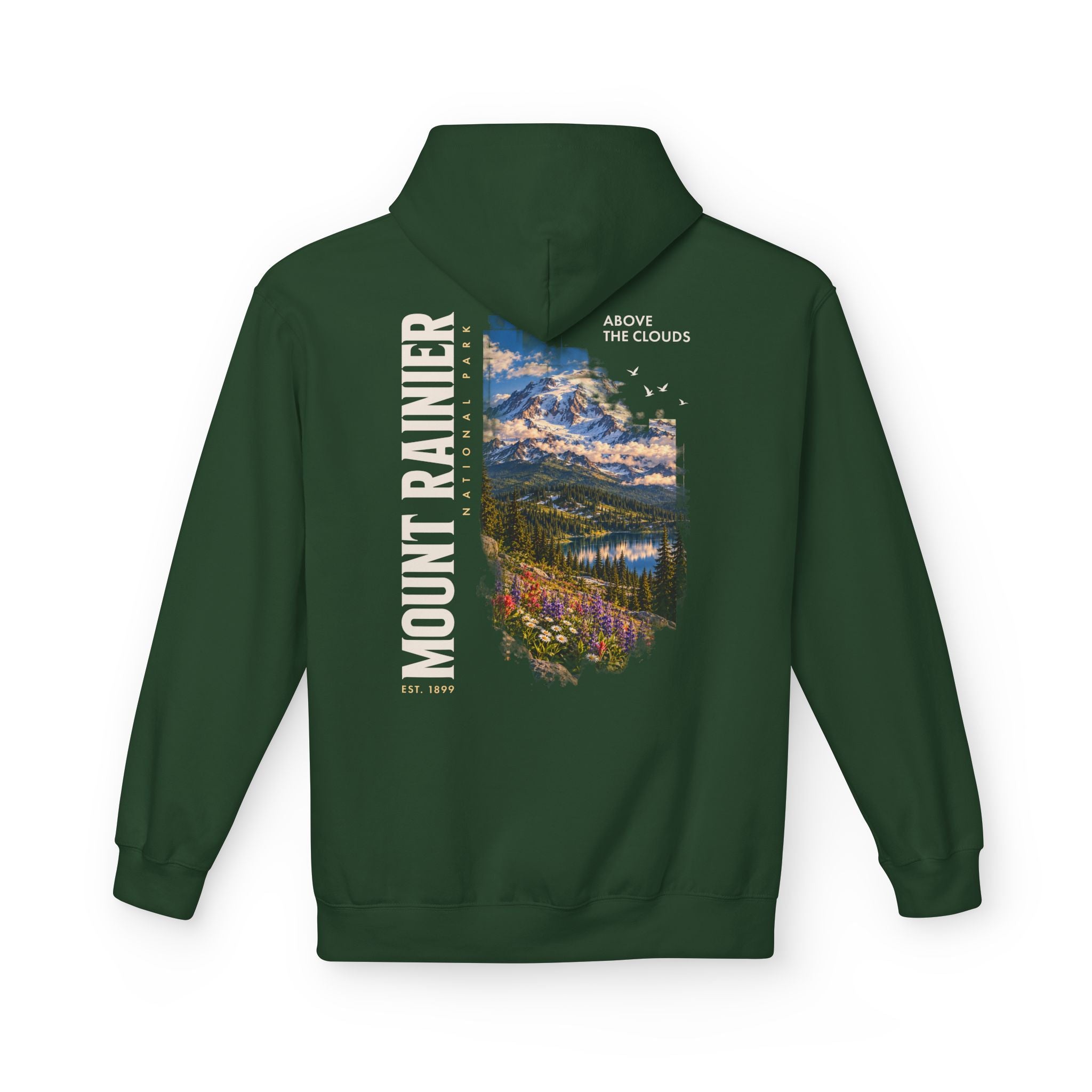 Mount Rainier National Park –  Alpine Scene Graphic Hoodie