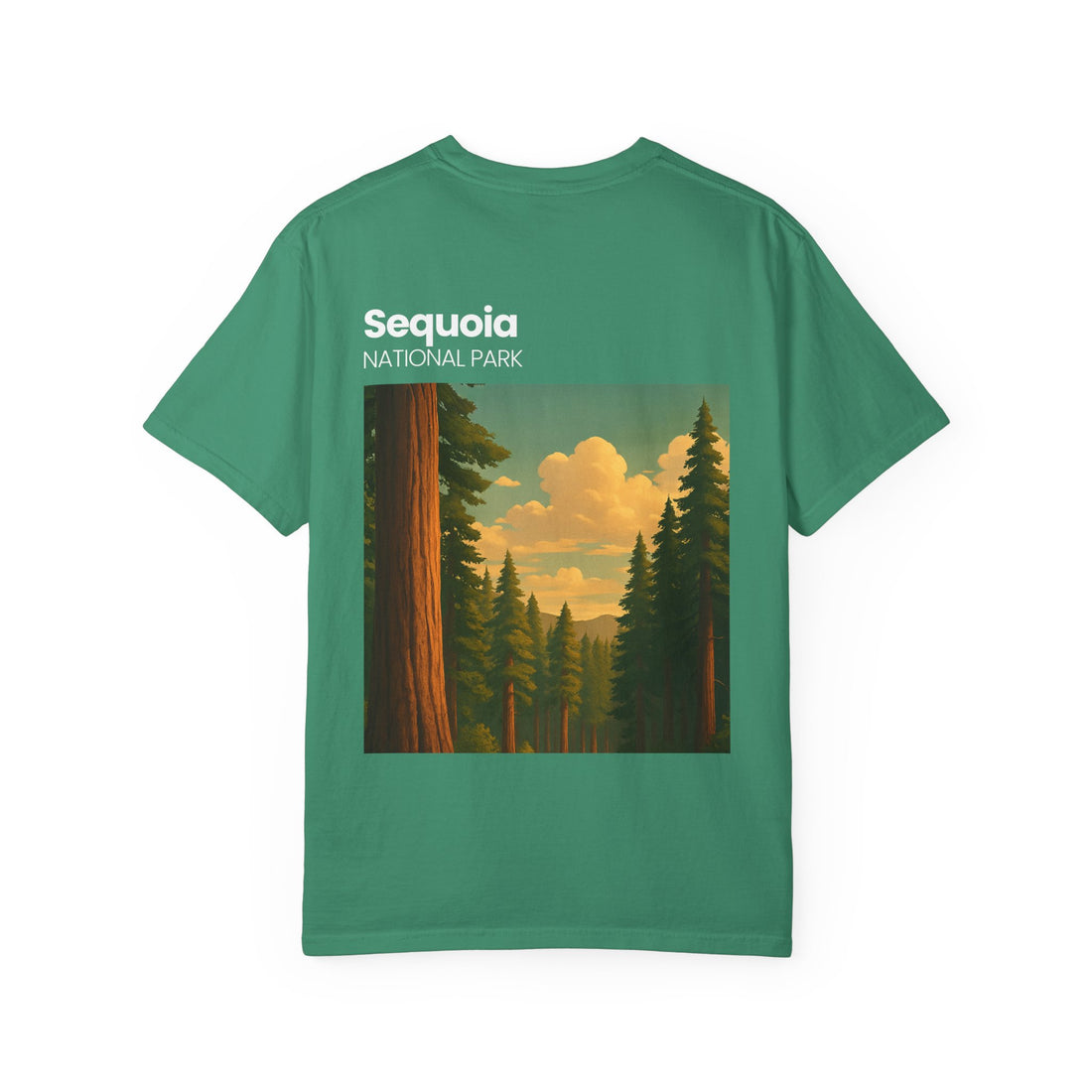 Sequoia National Park Poster Art T-Shirt | Vintage Forest Illustration